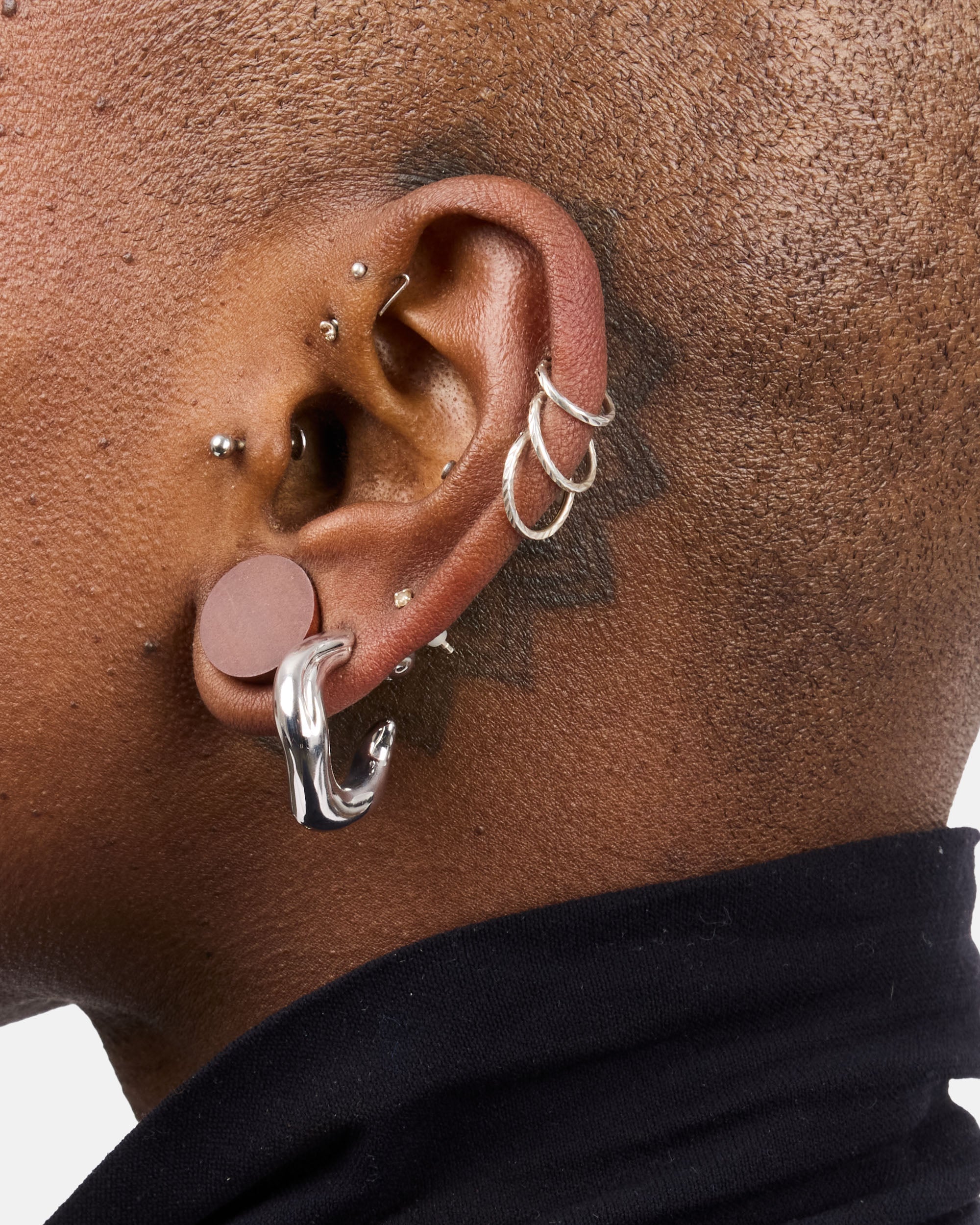 Maria Black Anil Hoop Large Silver - Left Silver 101147AG - Left