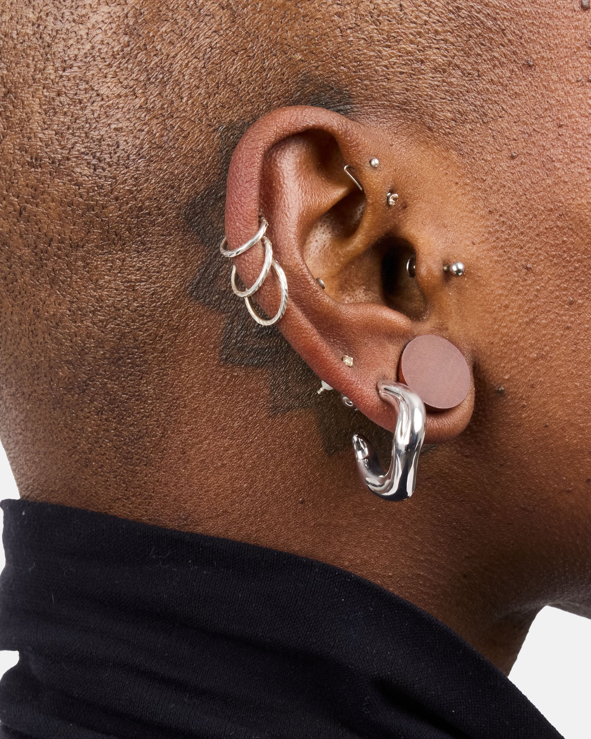 Maria Black Anil Hoop Large Silver - Right Silver 101147AG - Right