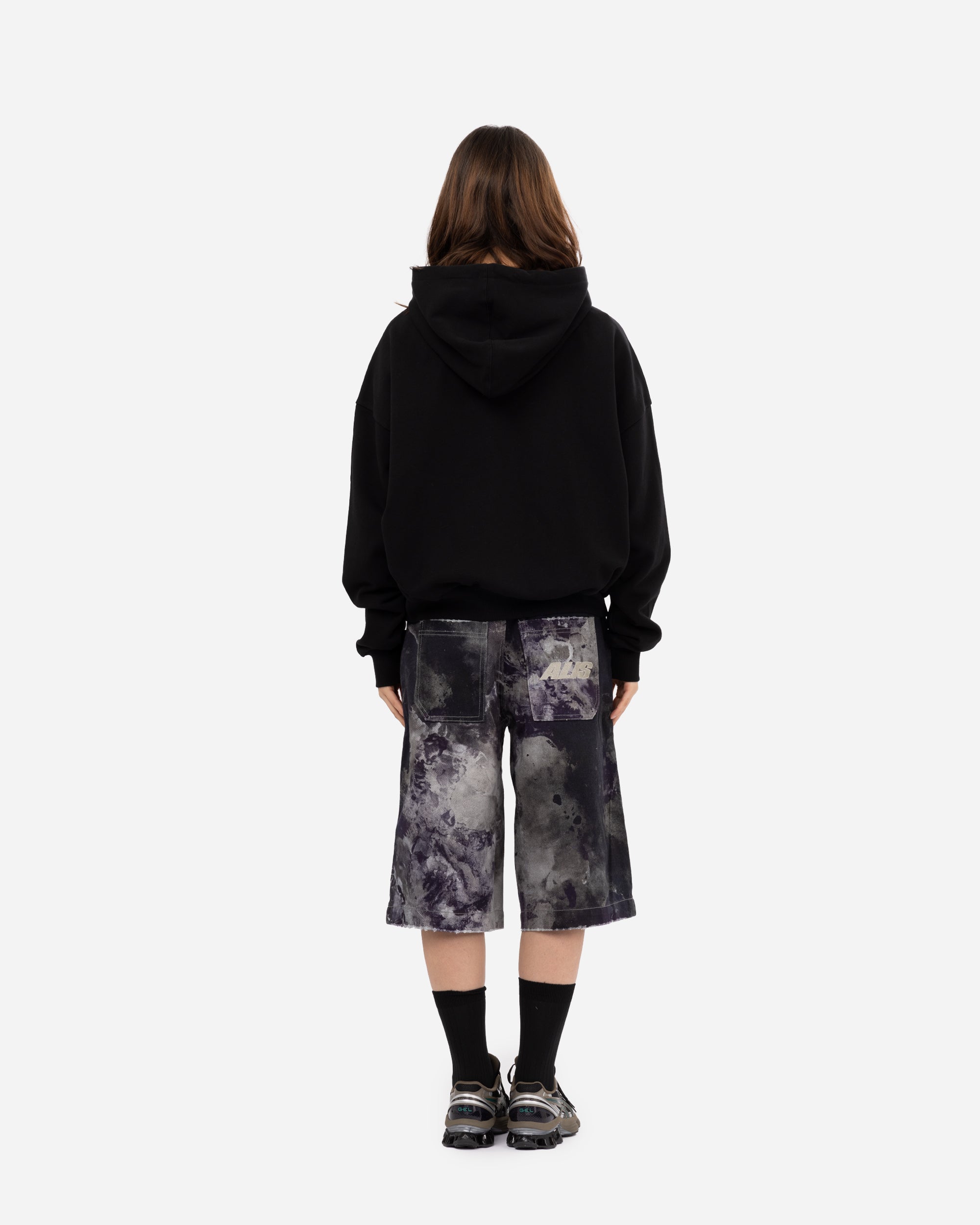 ALIS Malto Cropped Hoodie Solid Black 20-01