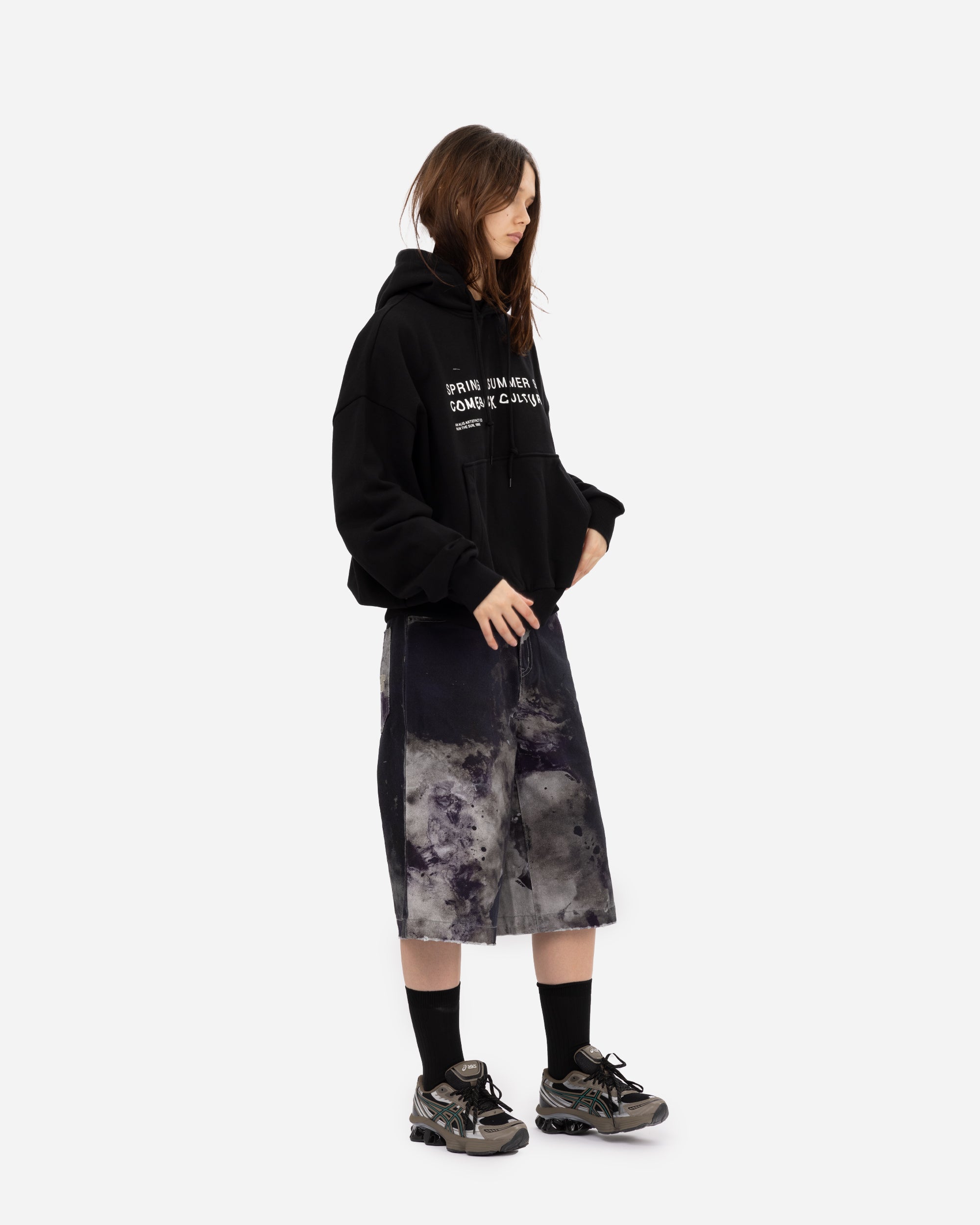 ALIS Malto Cropped Hoodie Solid Black 20-01