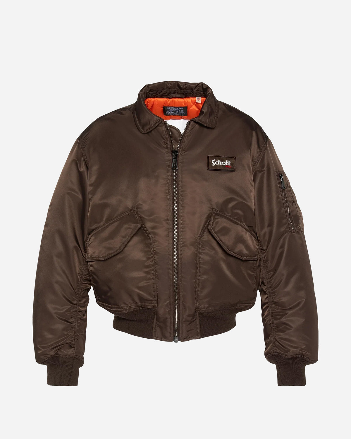 Schott Bomber Jacket CWU DARK BROWN 21090RS-DARK BROWN
