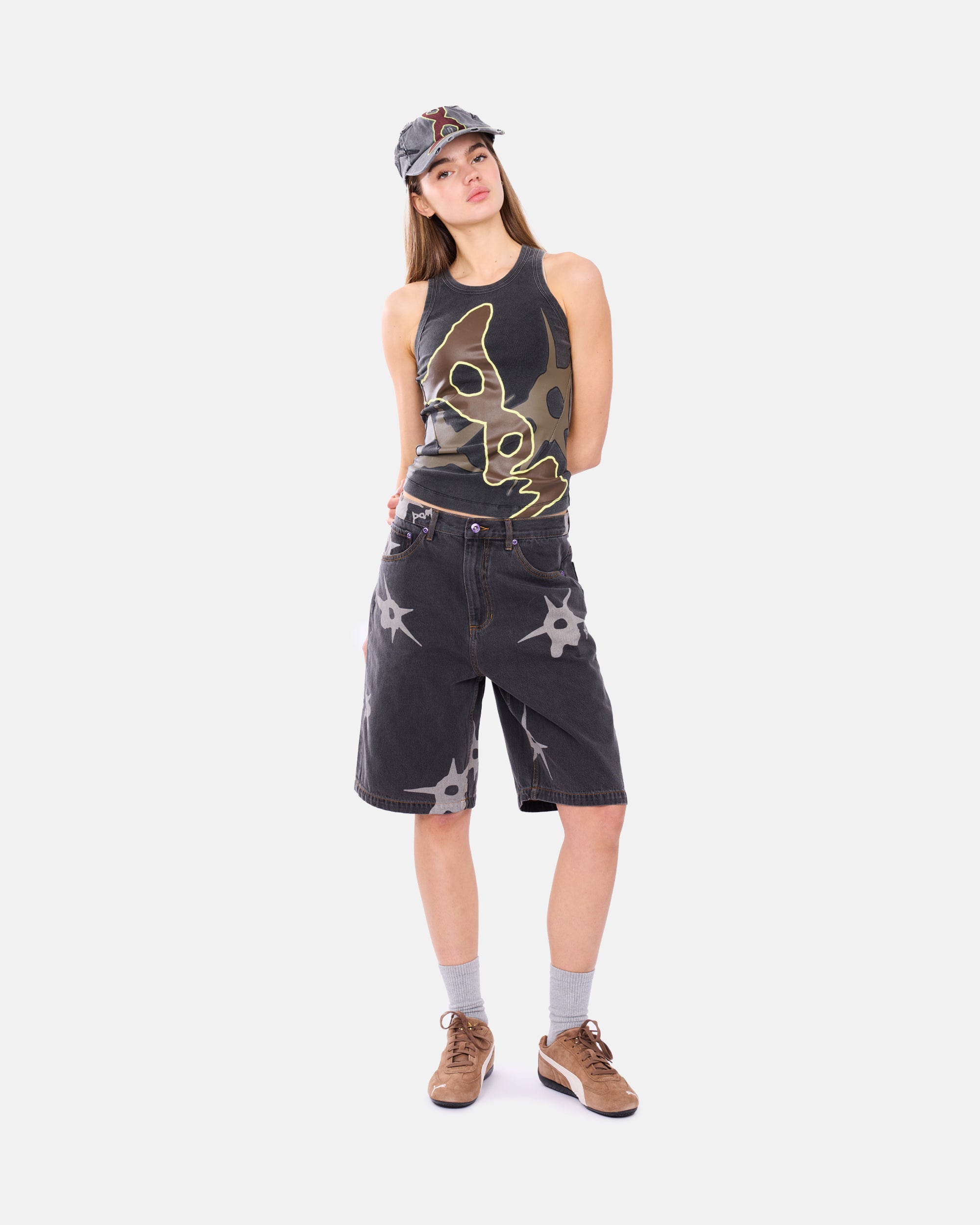 P.A.M. (Perks & Mini) Eclipse Racer Tank BLACK WASH 2203-BLWS