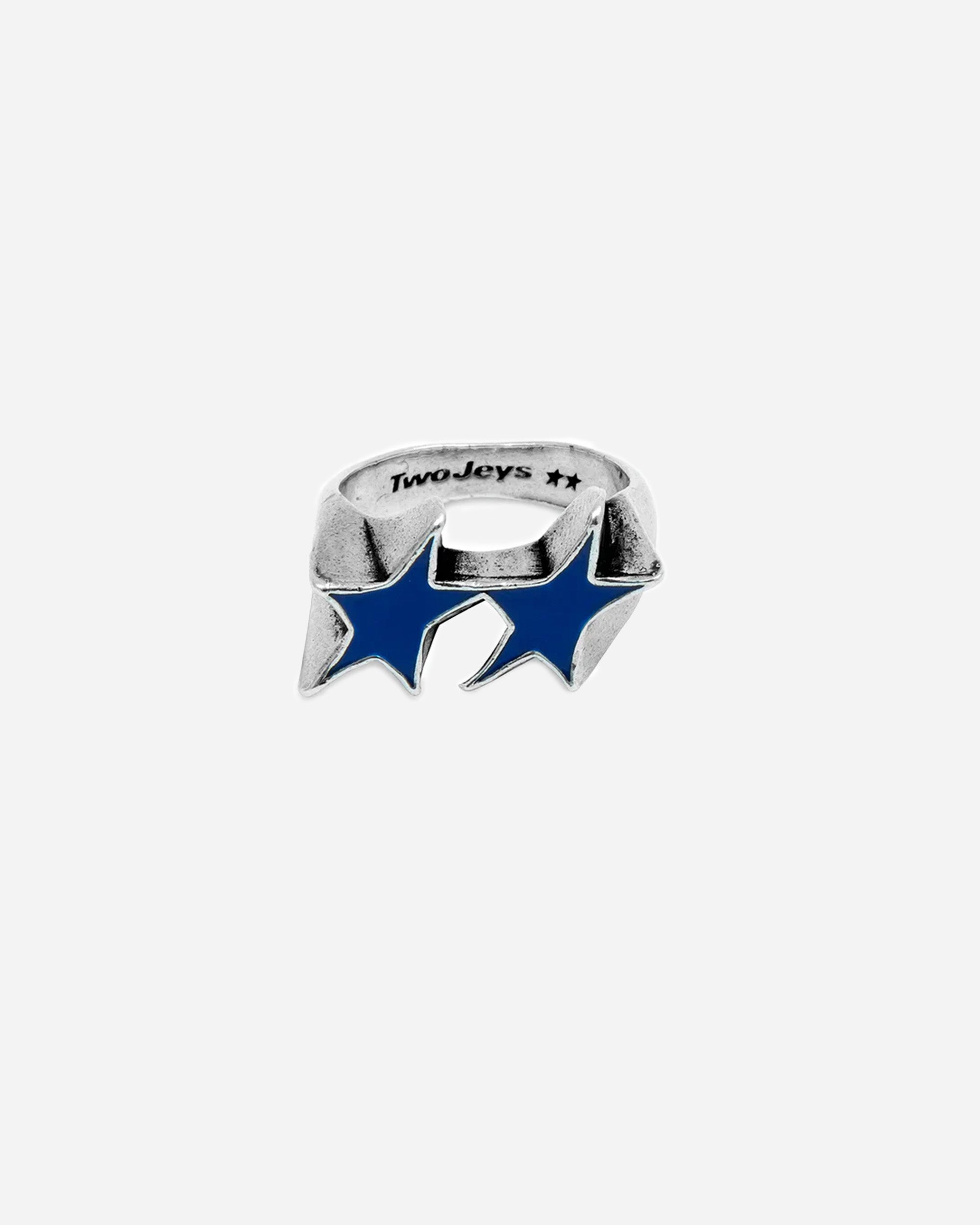 TwoJeys Icon Blue Enameled Single Ring Silver 322326400