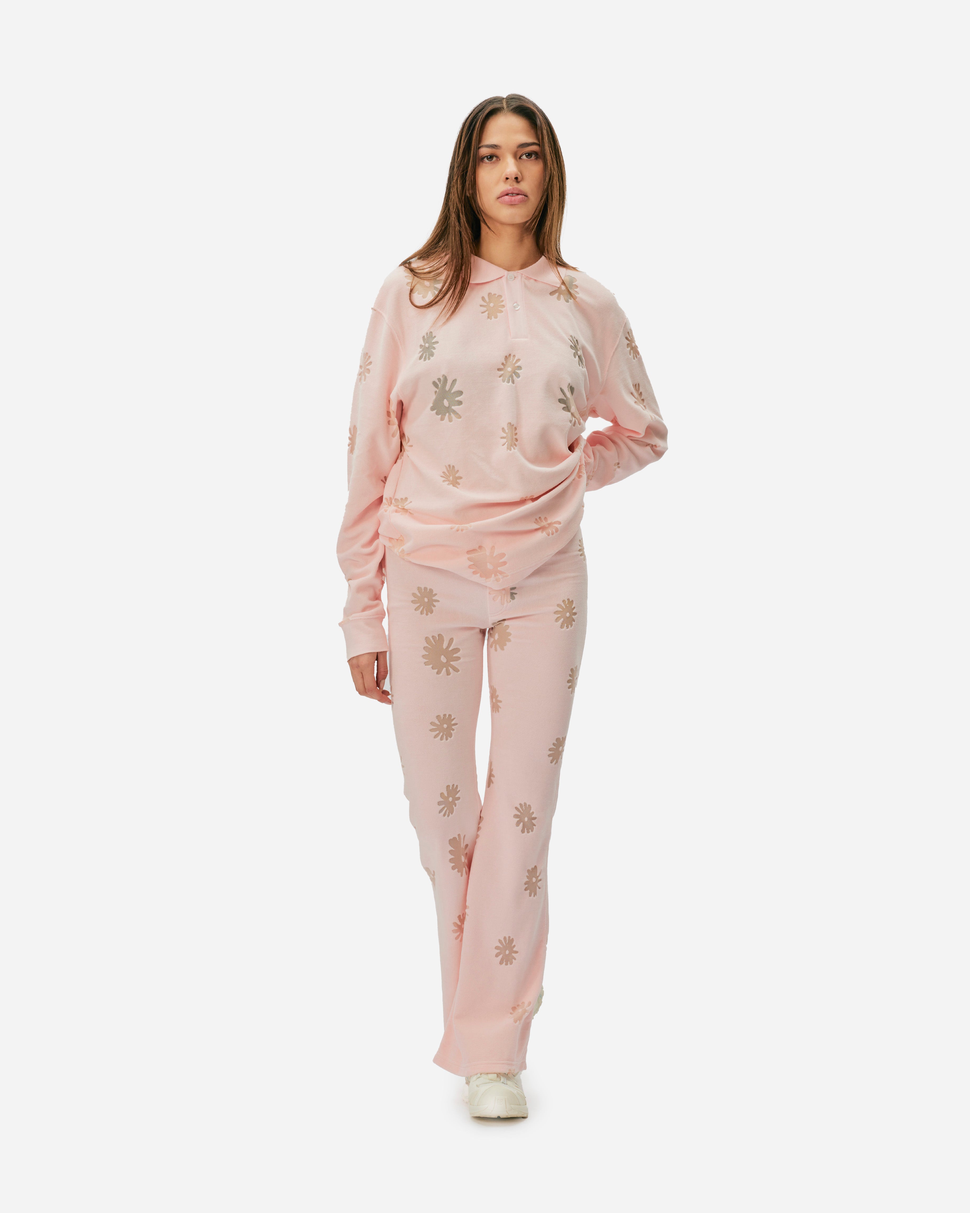 Soulland Robert Longlseeve polo Shirt Pink multi 41001-1267-PNK