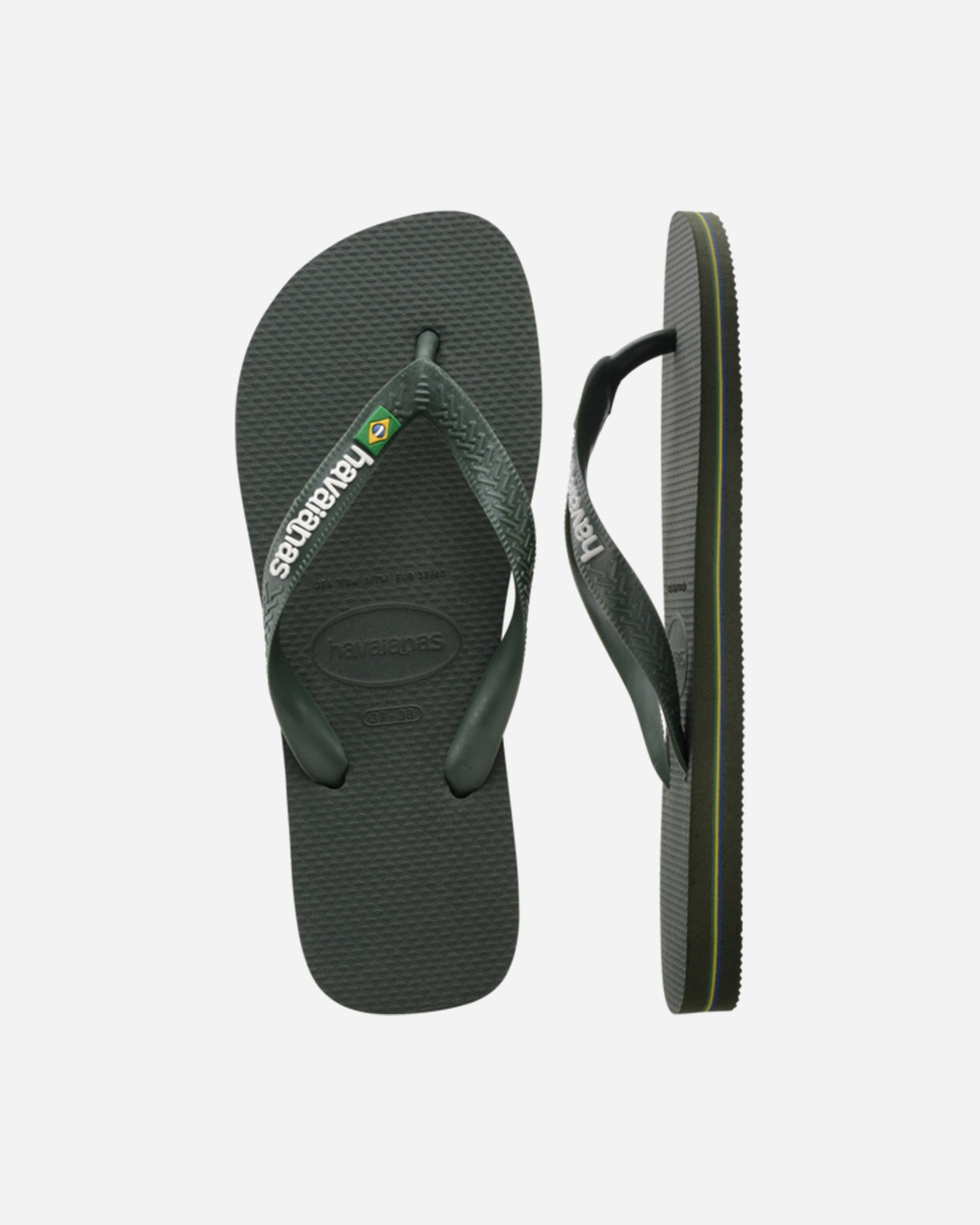 Havaianas Brasil Logo GREEN OLIVE/GREEN OLIVE 4110850.5983