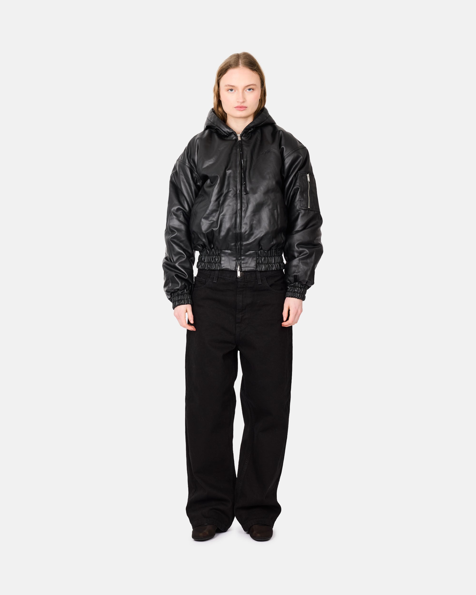 ALIS Hoiy Oversized Bomber Jacket Glossy Black 66-09