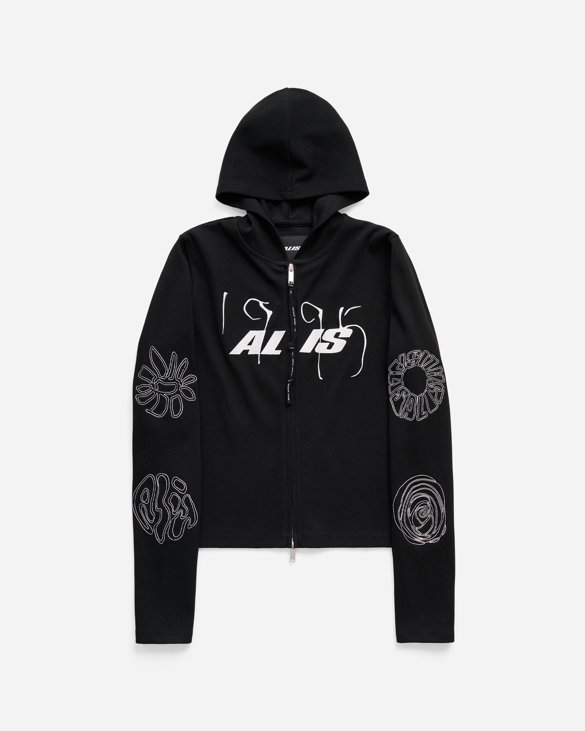 ALIS Nortey Rib Jersey Hoodie Solid Black 91-01