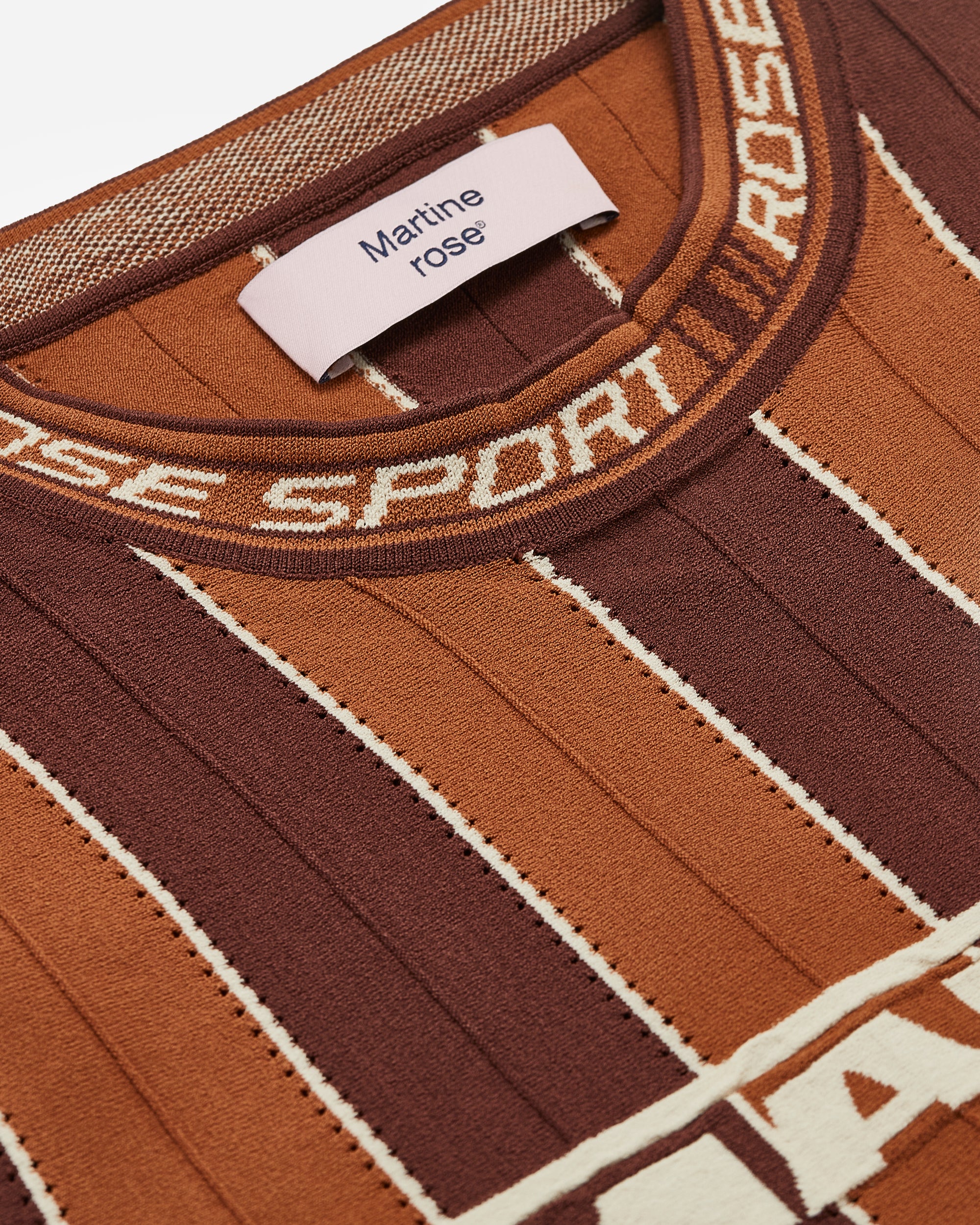 Martine Rose Logo Tight T-Shirt BROWN 959YA12700