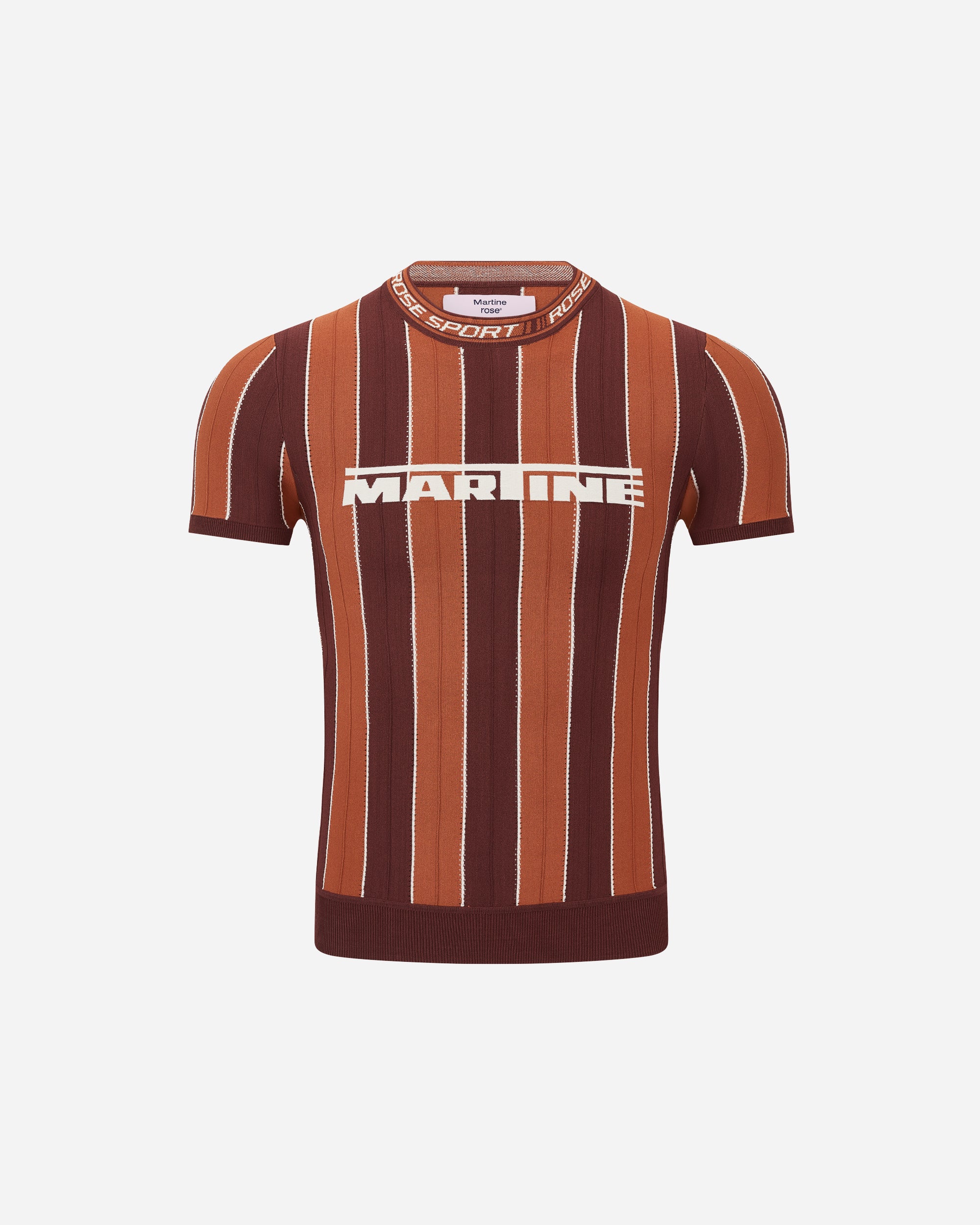 Martine Rose Logo Tight T-Shirt BROWN 959YA12700