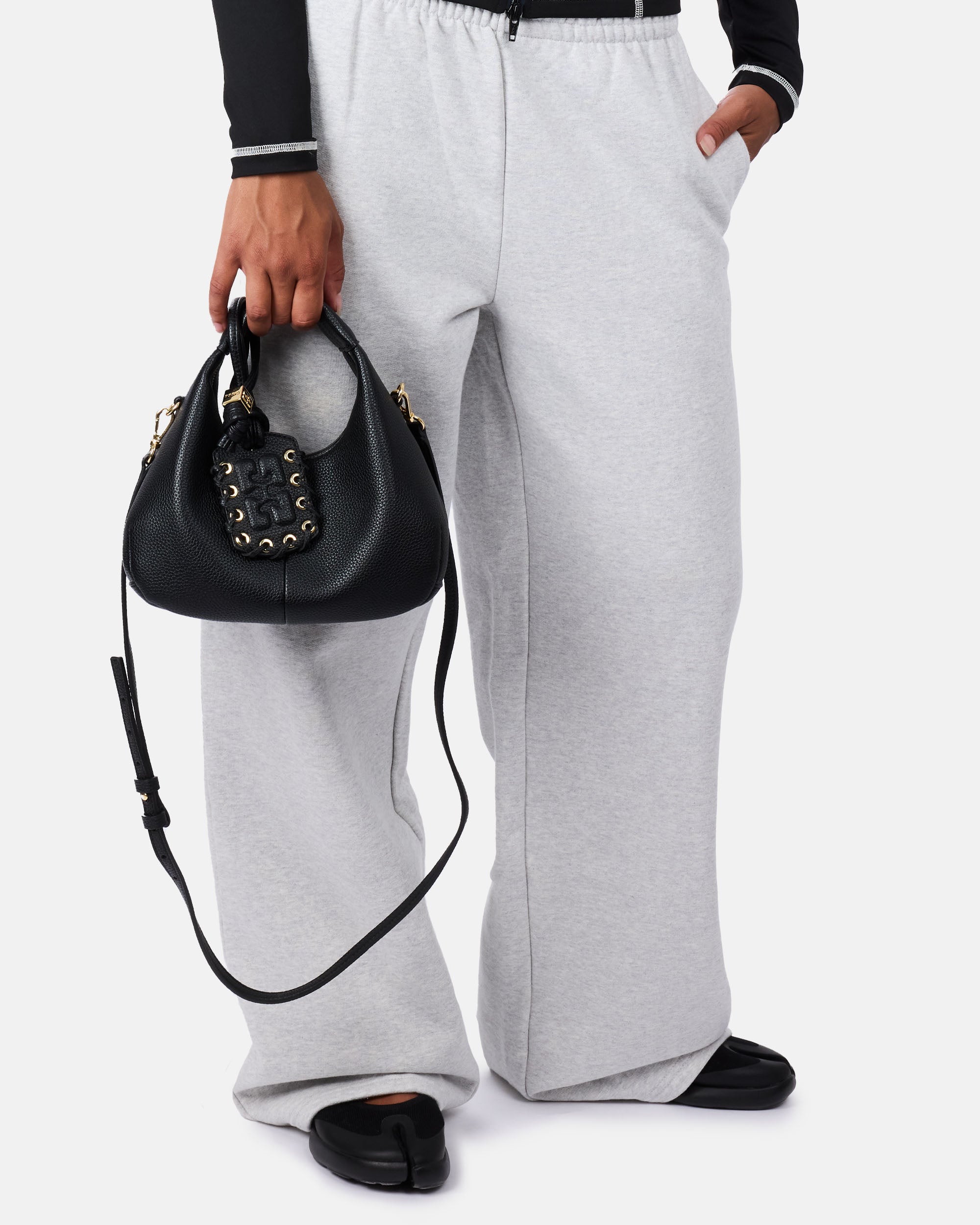 GANNI Hobo Mini Grained Black A6976