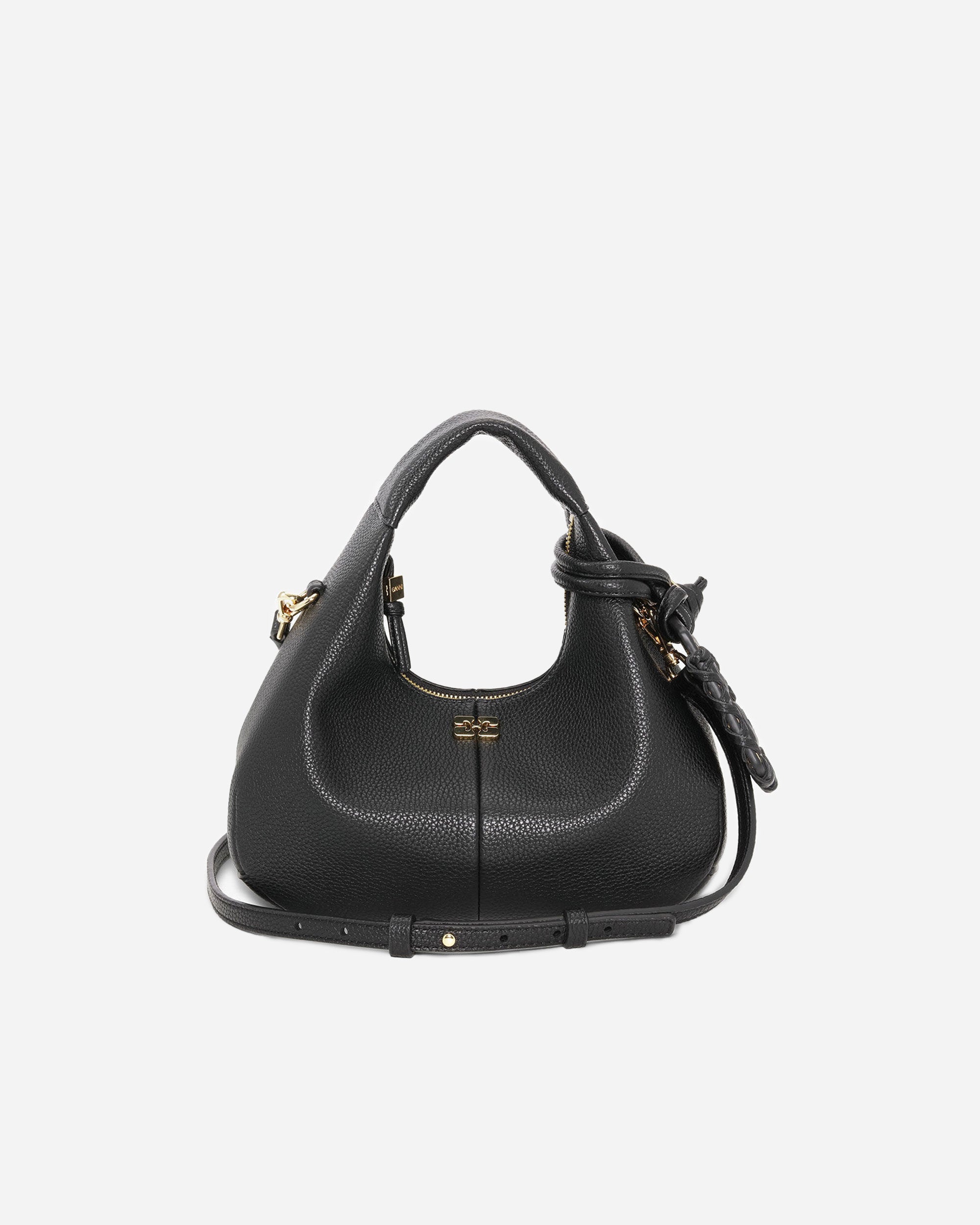 GANNI Hobo Mini Grained Black A6976