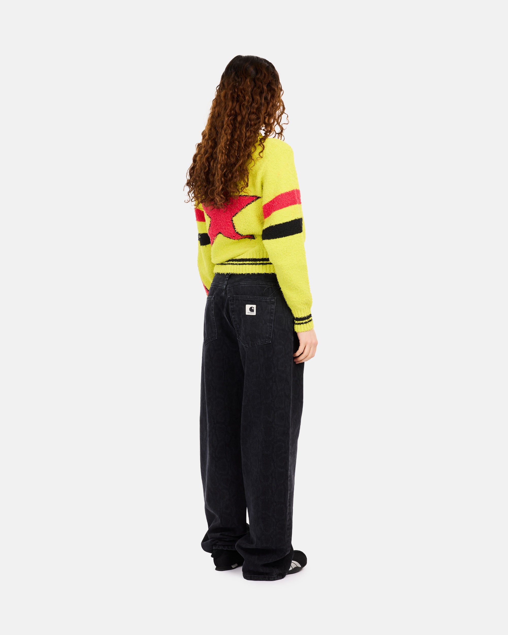 ARIES Acid Boucle Knit Crew Yellow AR2002005