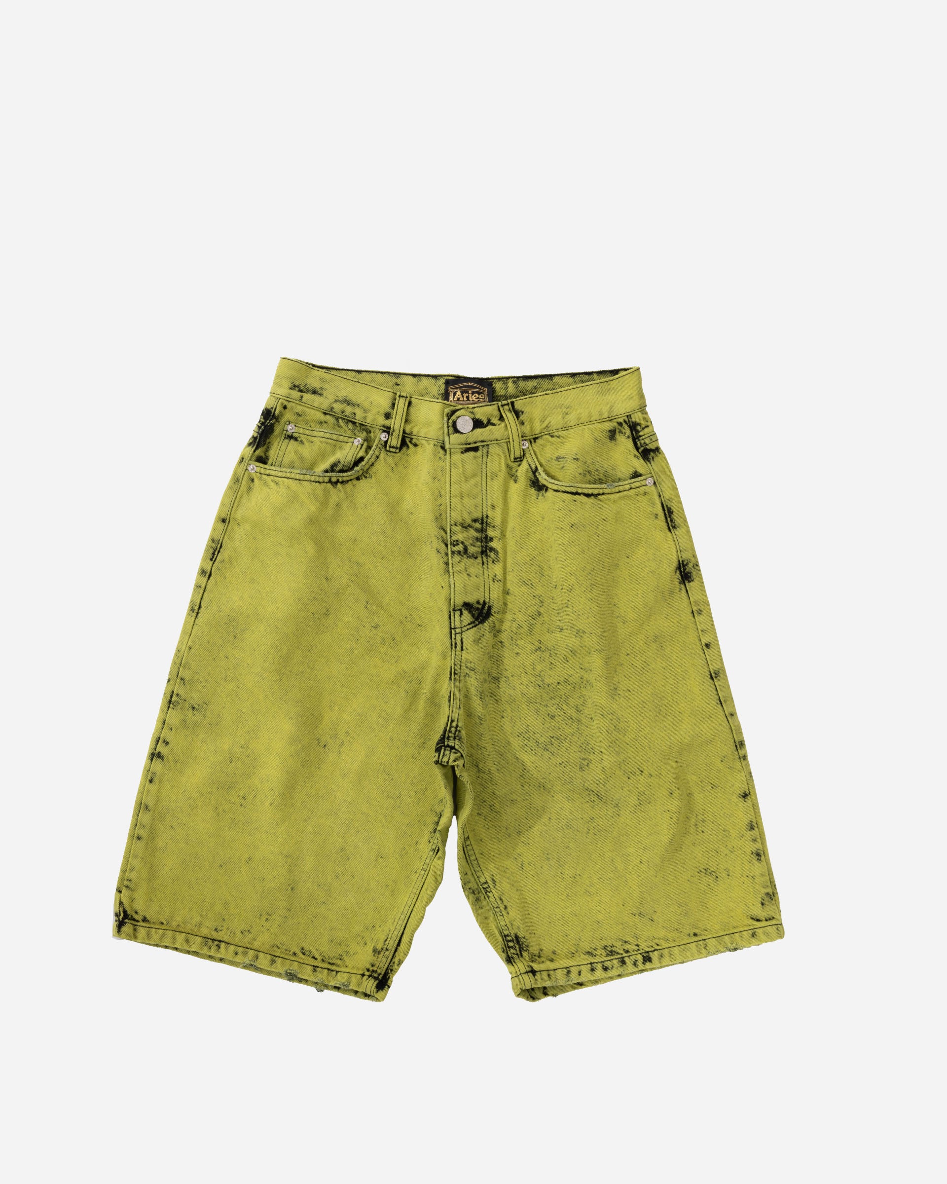 ARIES Heavy Acid Wash Wide Leg Short Sulphur AR3331305