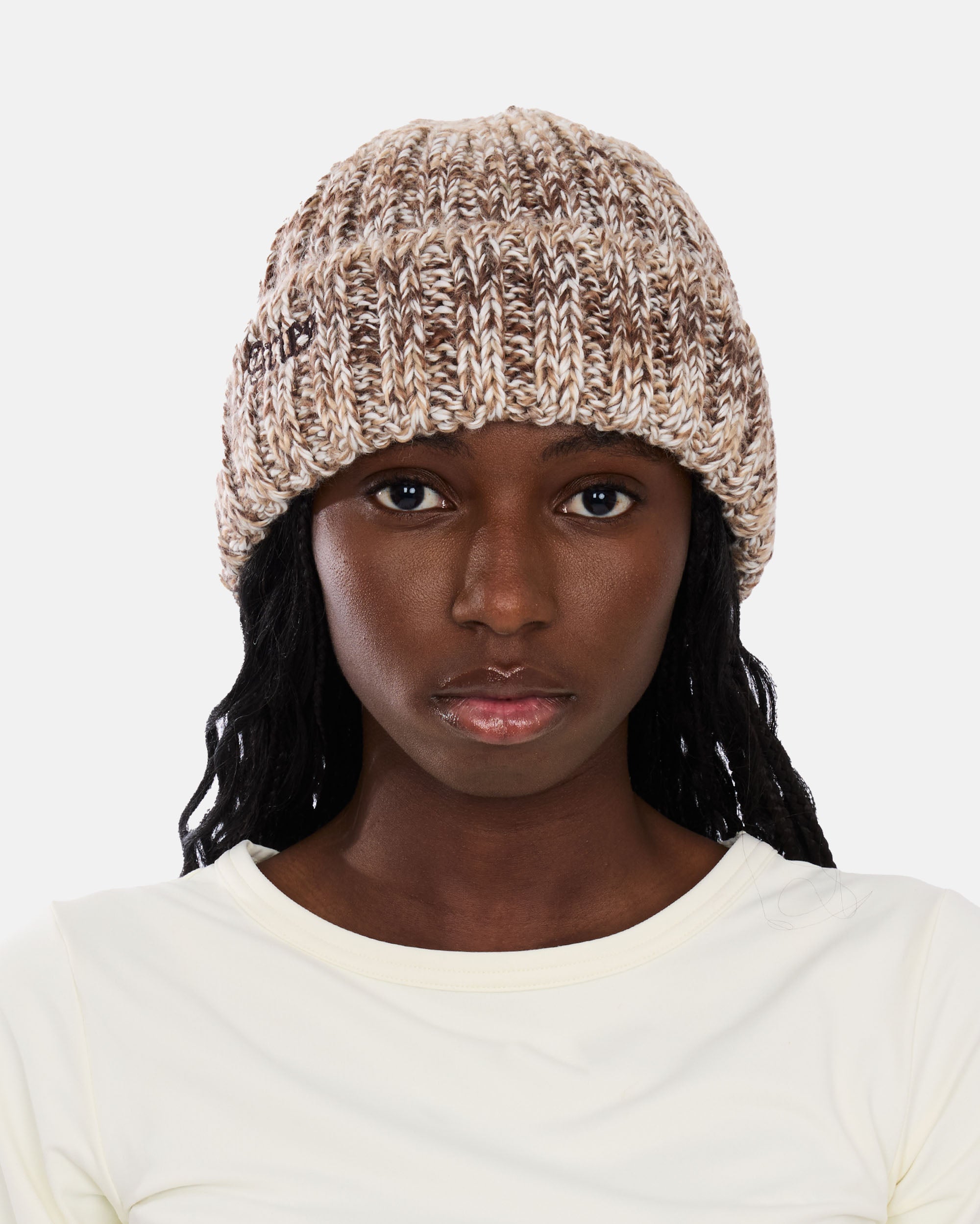 ARIES Rib Knit Space Dye Beanie Brown AR9001504