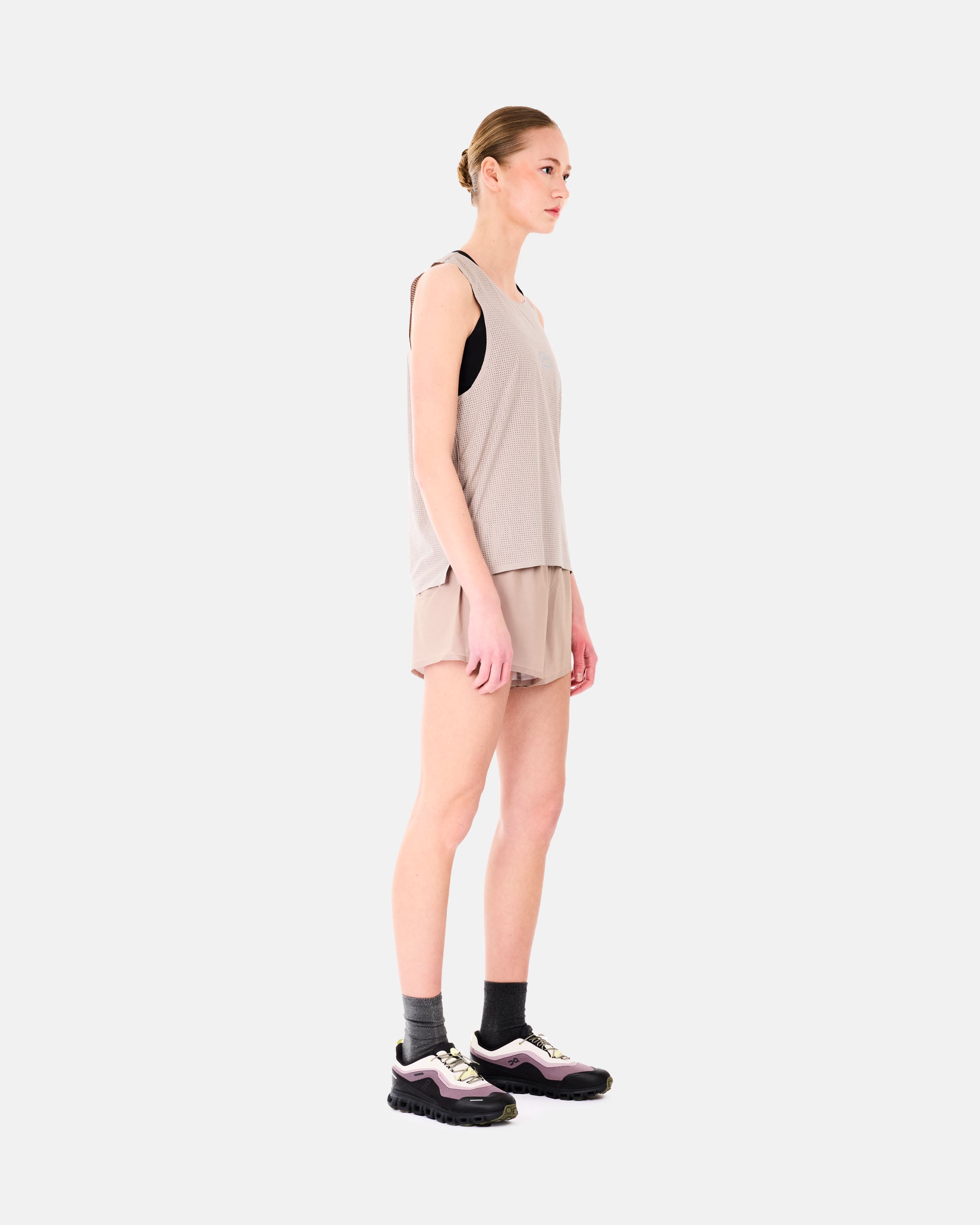 Optimistic Runners Crop Mesh Singlet CAMEL CMS26CL
