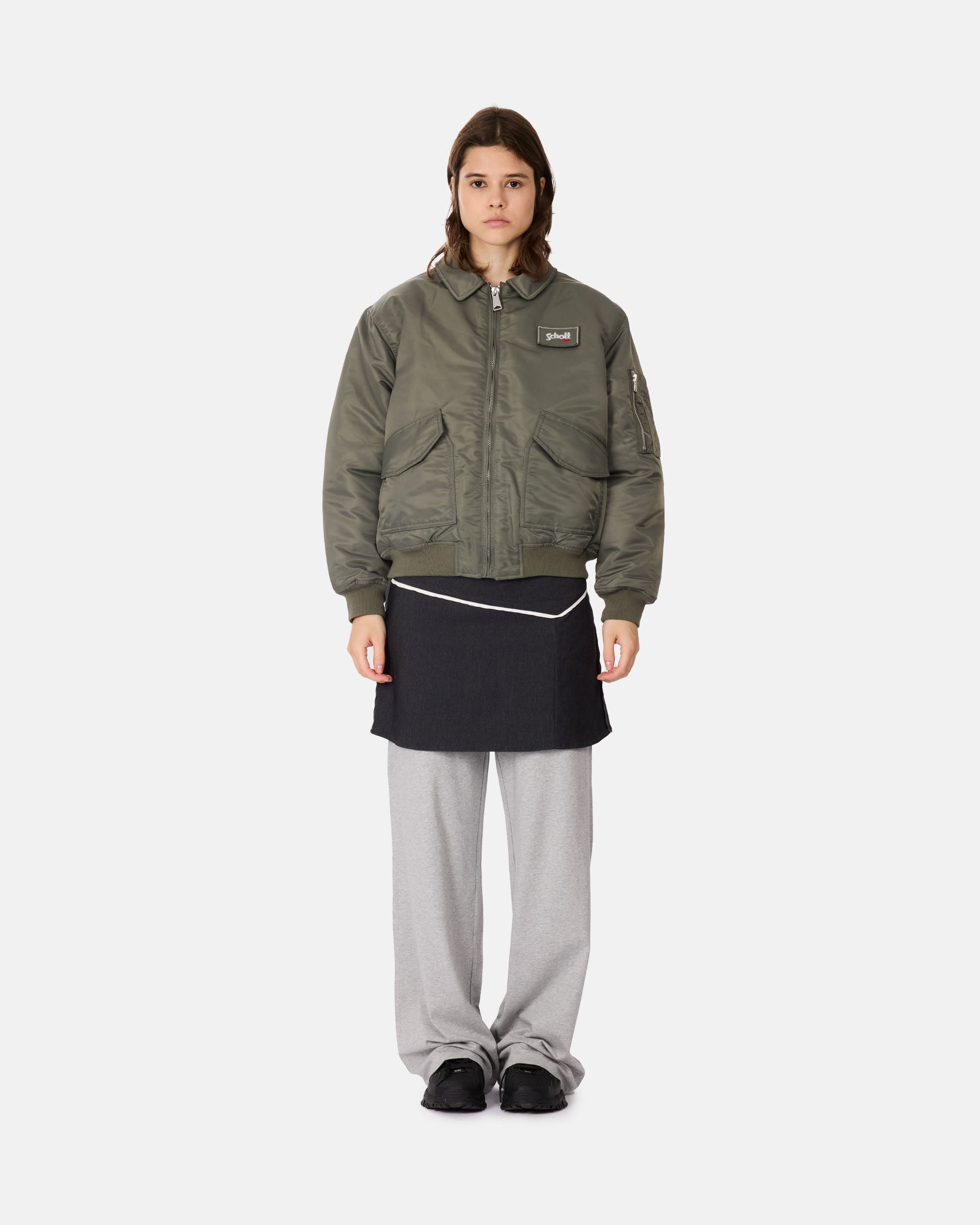 Schott Blouson CWU Fit Loose Sage kaki DANWRS