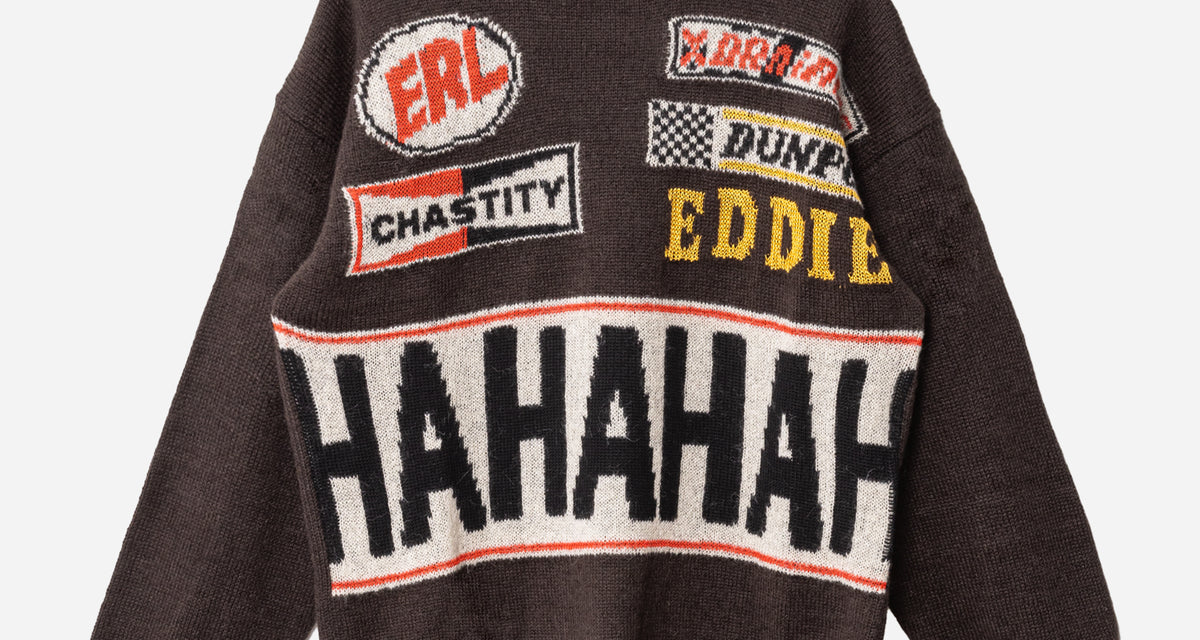 ERL | HAHAHAH Wool Mohair Sweater | Black knitwear