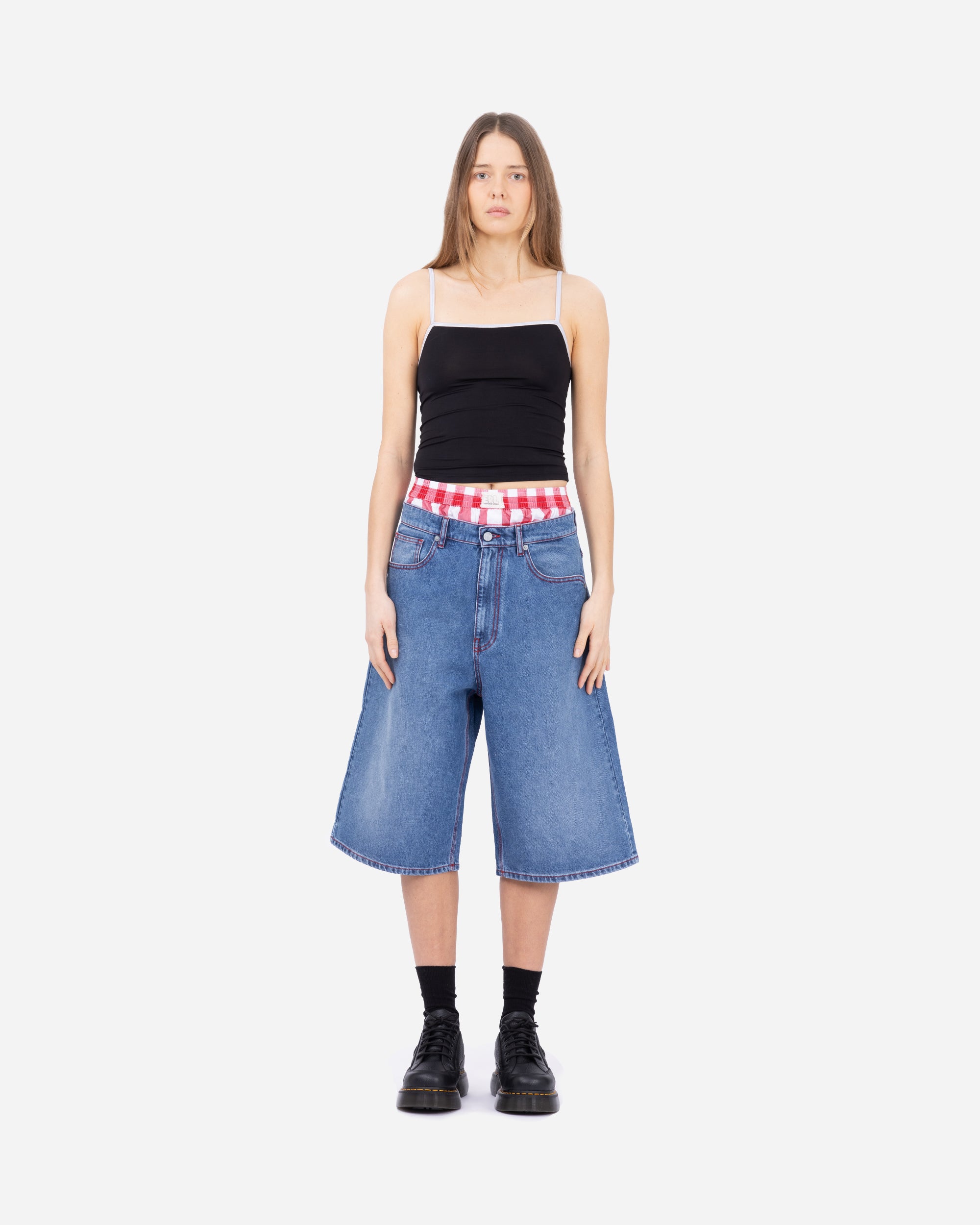 ERL Denim Indiana Skate Shorts DIRTY BLUE ERL10P014-1