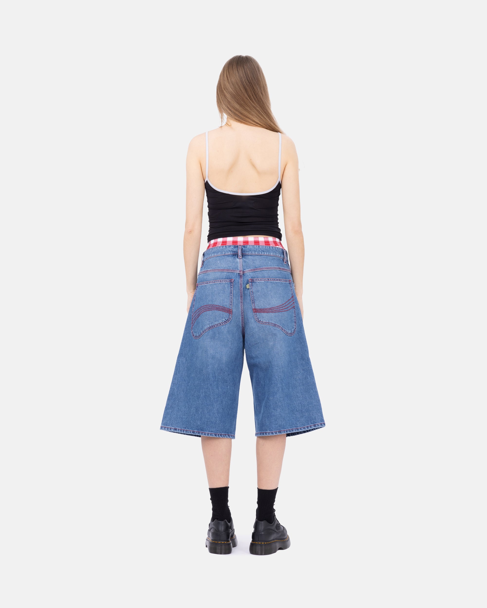 ERL Denim Indiana Skate Shorts DIRTY BLUE ERL10P014-1