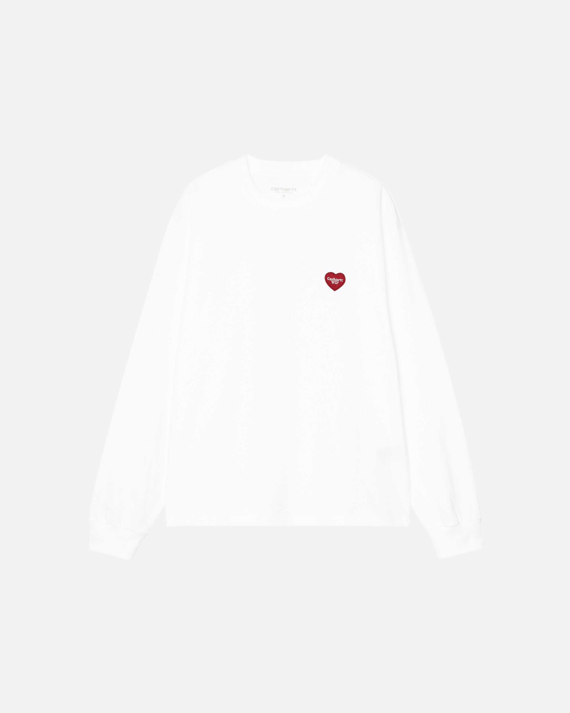 Carhartt WIP Heart Patch Longsleeve White / Red I035469-1WZXX