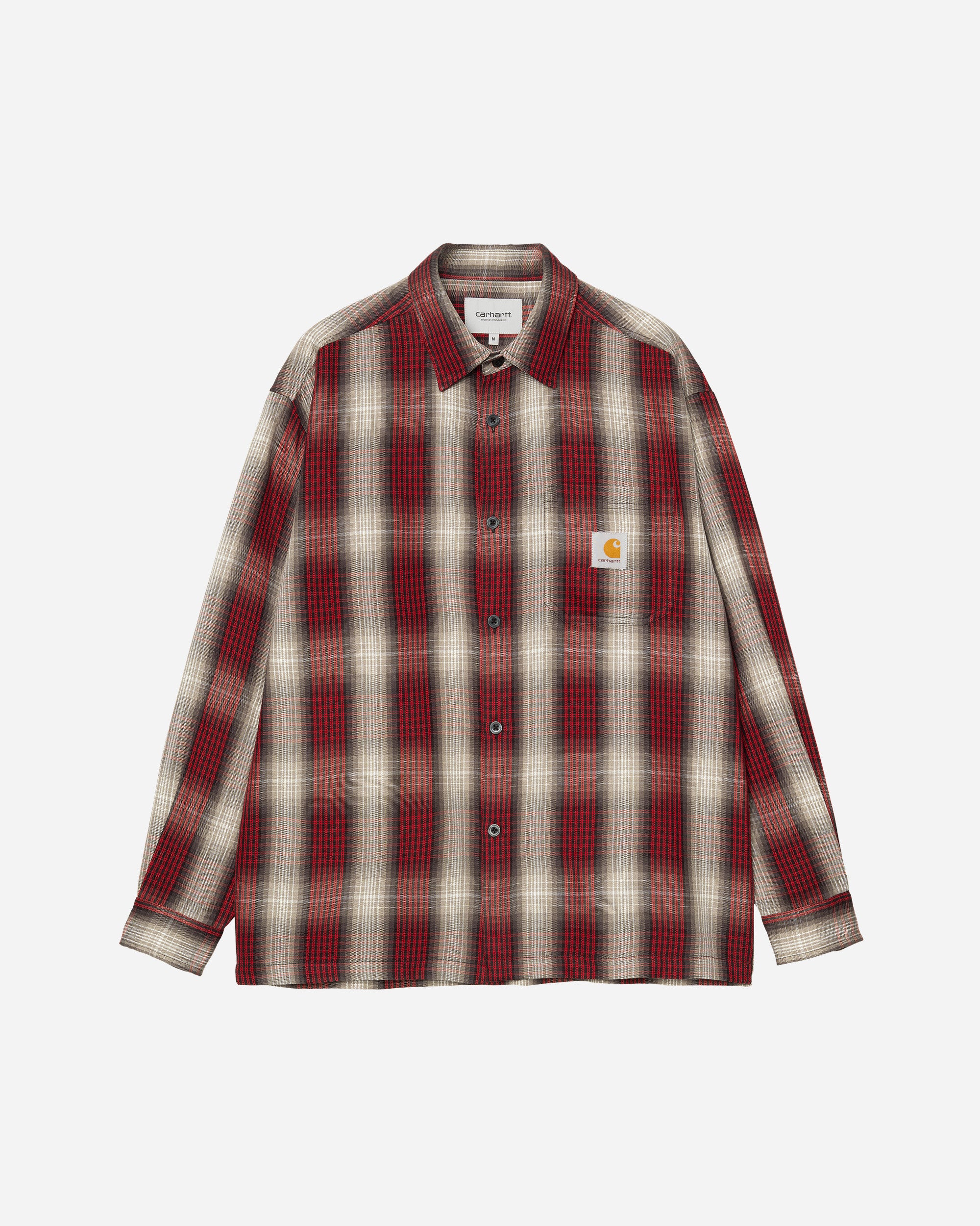 Carhartt WIP Longsleeve Harlin Shirt Acrylic Plain Weave Harlin Check, Chili Pepper I035954-3I2.XX