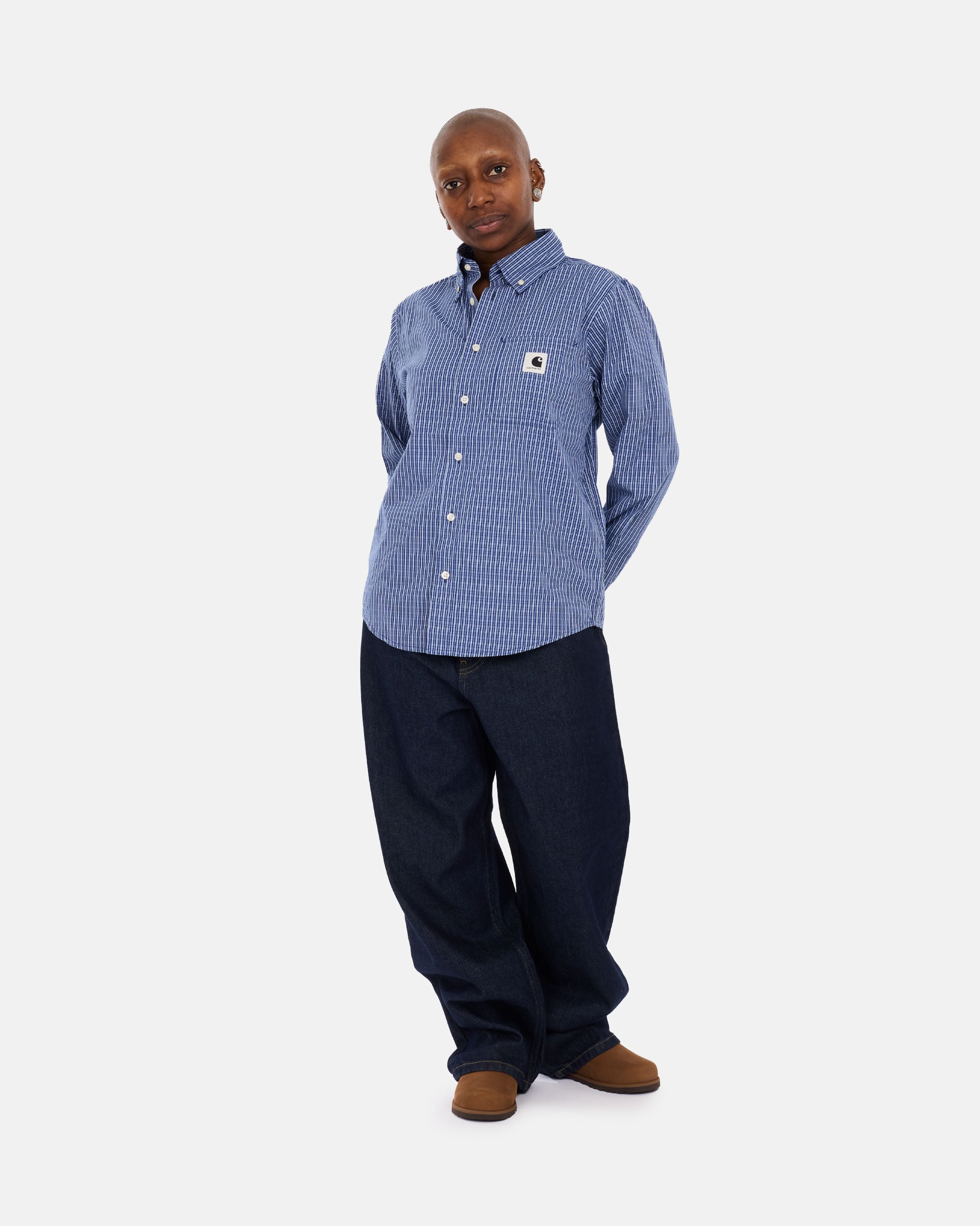 Carhartt WIP Long Sleeve Groff Shirt Groff Check, Blue I036234-3JL.XX