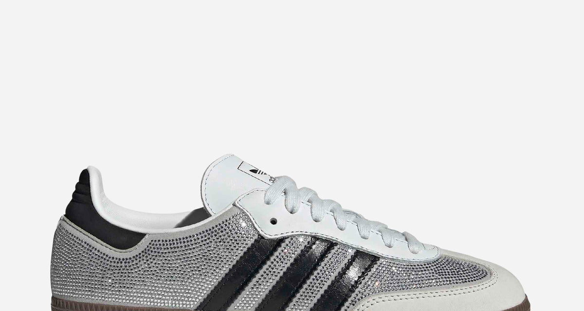 adidas Women Samba OG Rhinestone Crystal White Silver