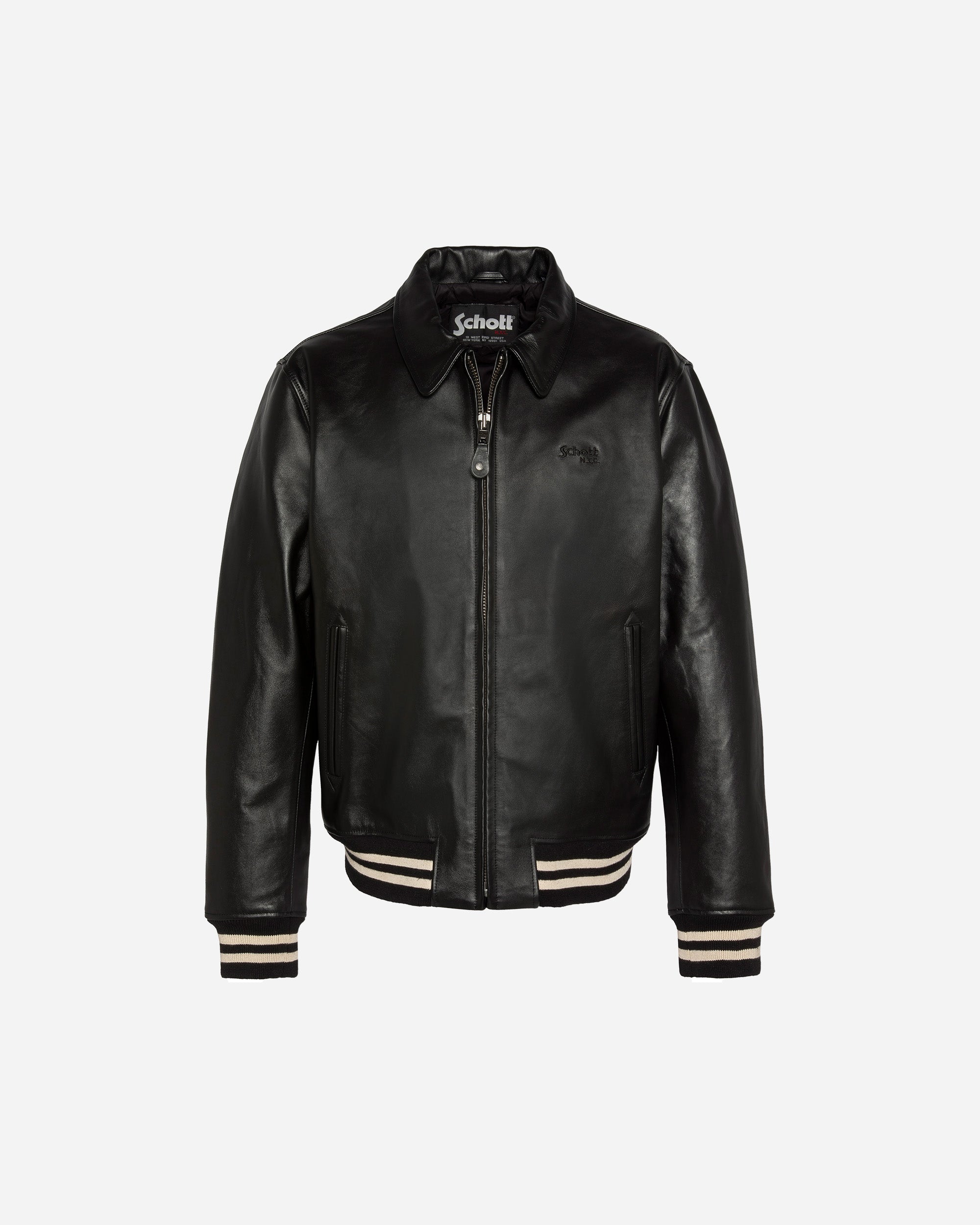 Schott Blouson Cuir BLACK LC5100RIBSTP-BLACK