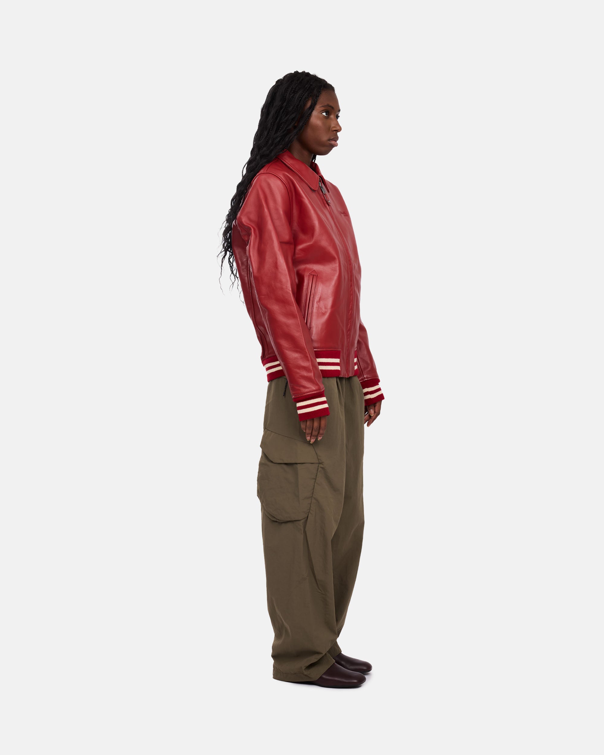 Schott Blouson Cuir RED LC5100RIBSTP-RED