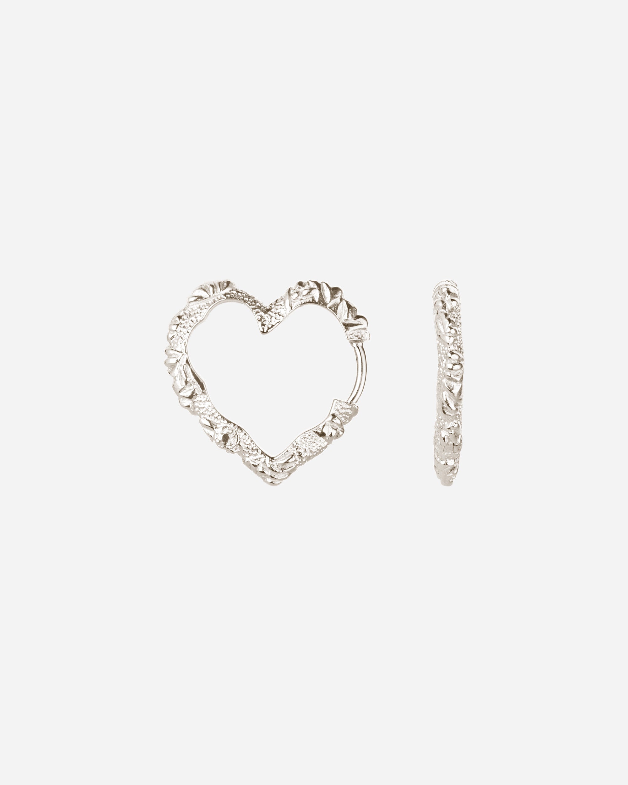 Camille Brinch Medium Heart Crush Hoops Silver MHCRH