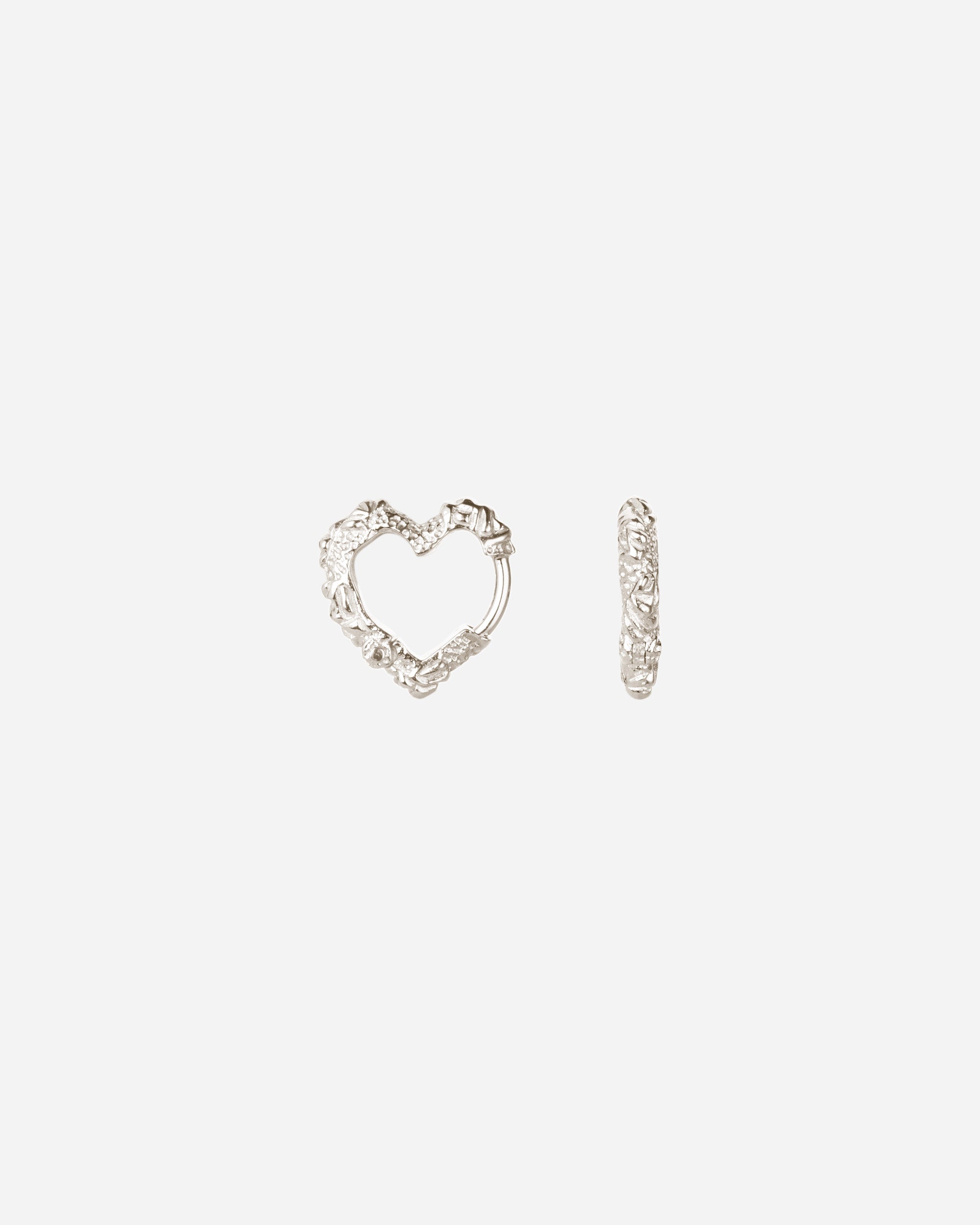 Camille Brinch Mini Heart Crush Hoops Silver MINIHCRH
