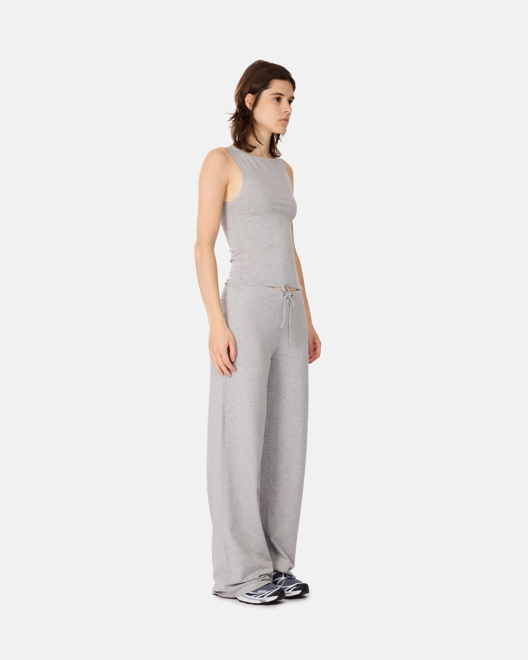 Organic Basics Everyday Mock Neck Top Grey Melange OB410087-Grey