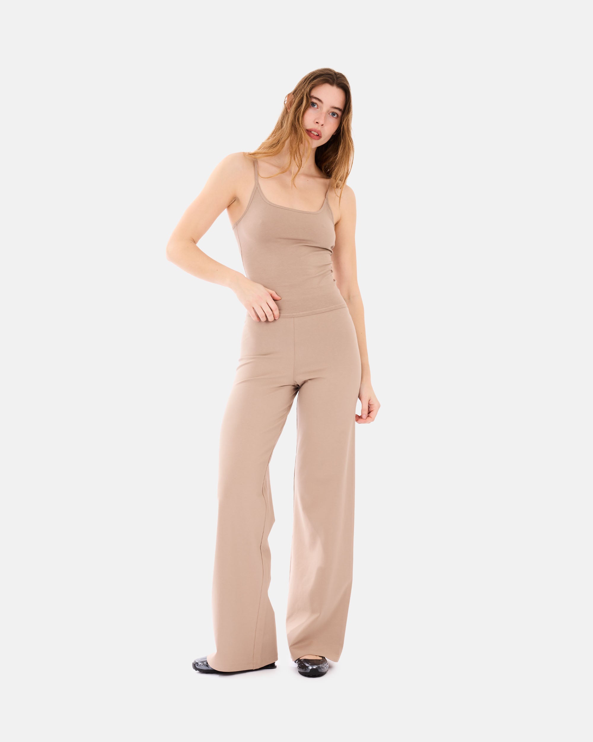 Organic Basics Core Straight Leg Pants Dune OB420033