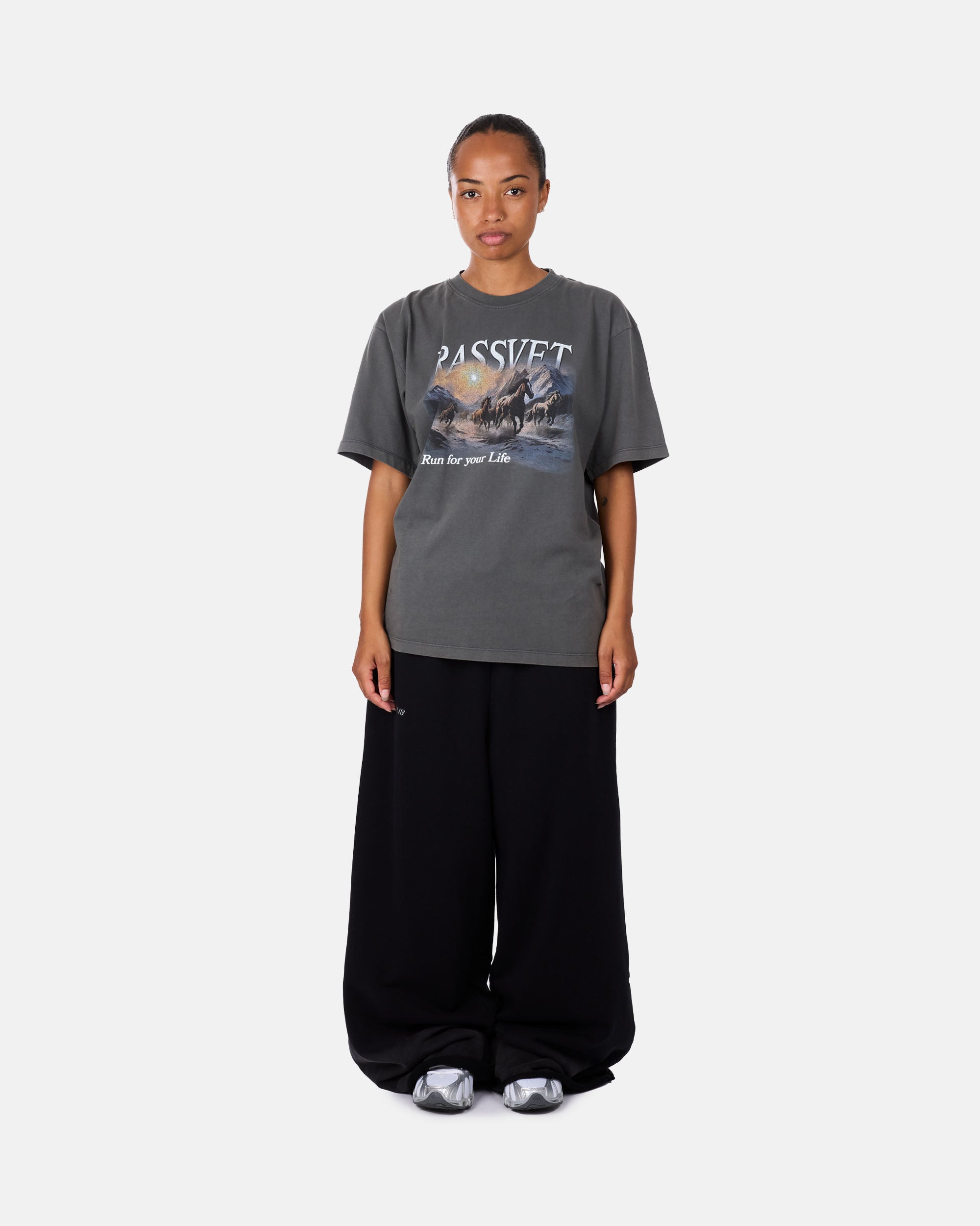 RASSVET Horses T-shirt BLACK PACC17T006