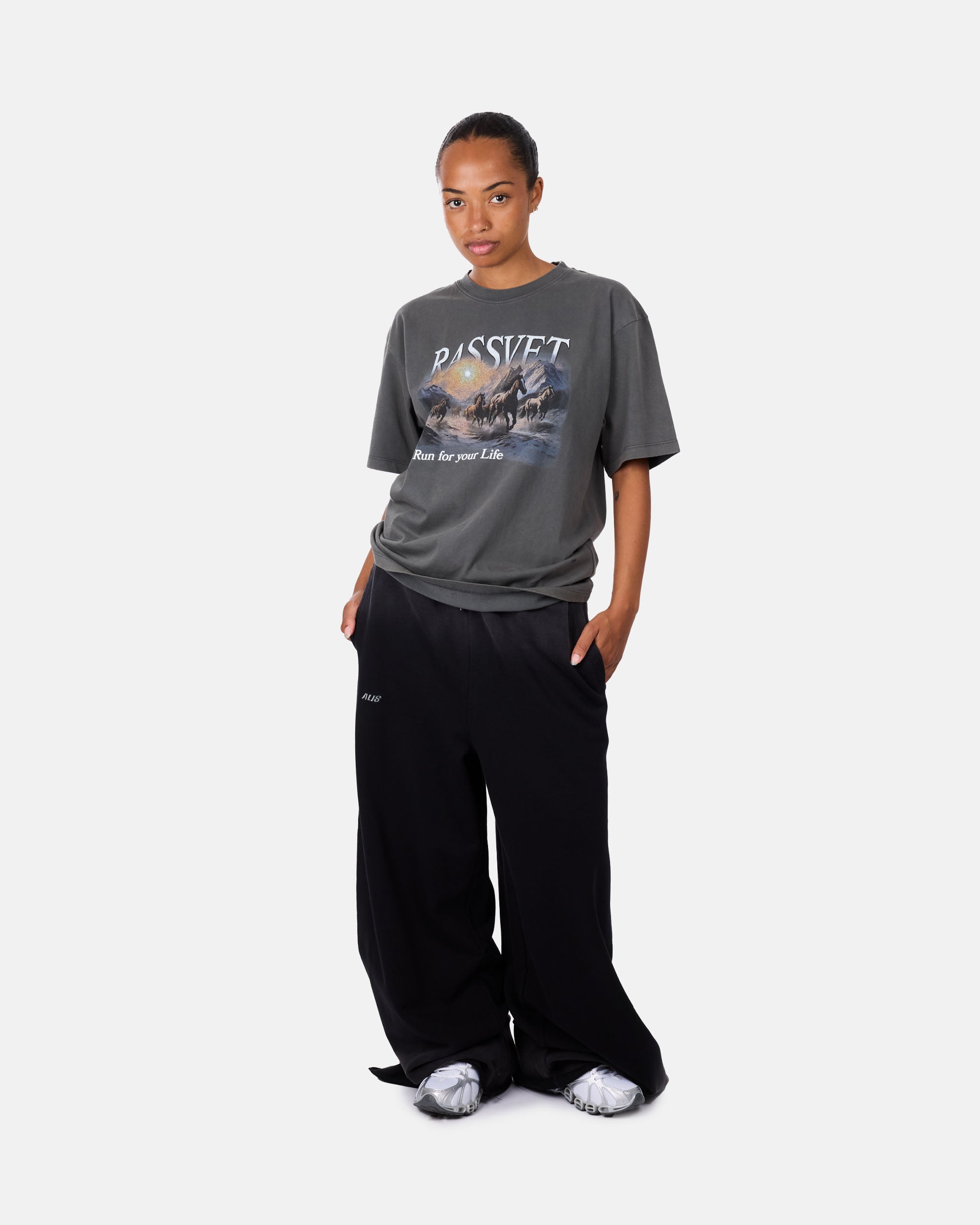 RASSVET Horses T-shirt BLACK PACC17T006