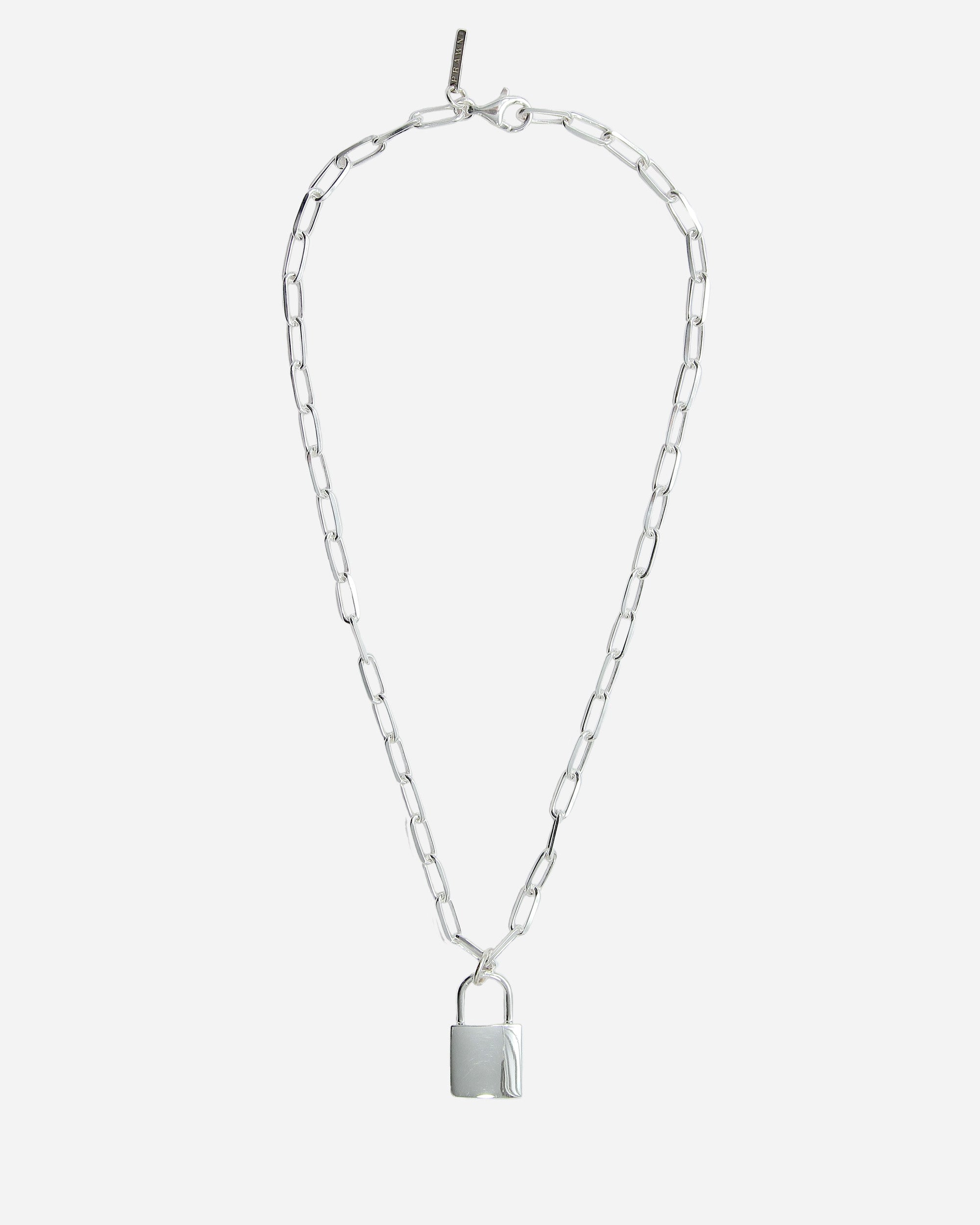 PRAWN Padlock Necklace Recycled 925 sterling silver PR-N012