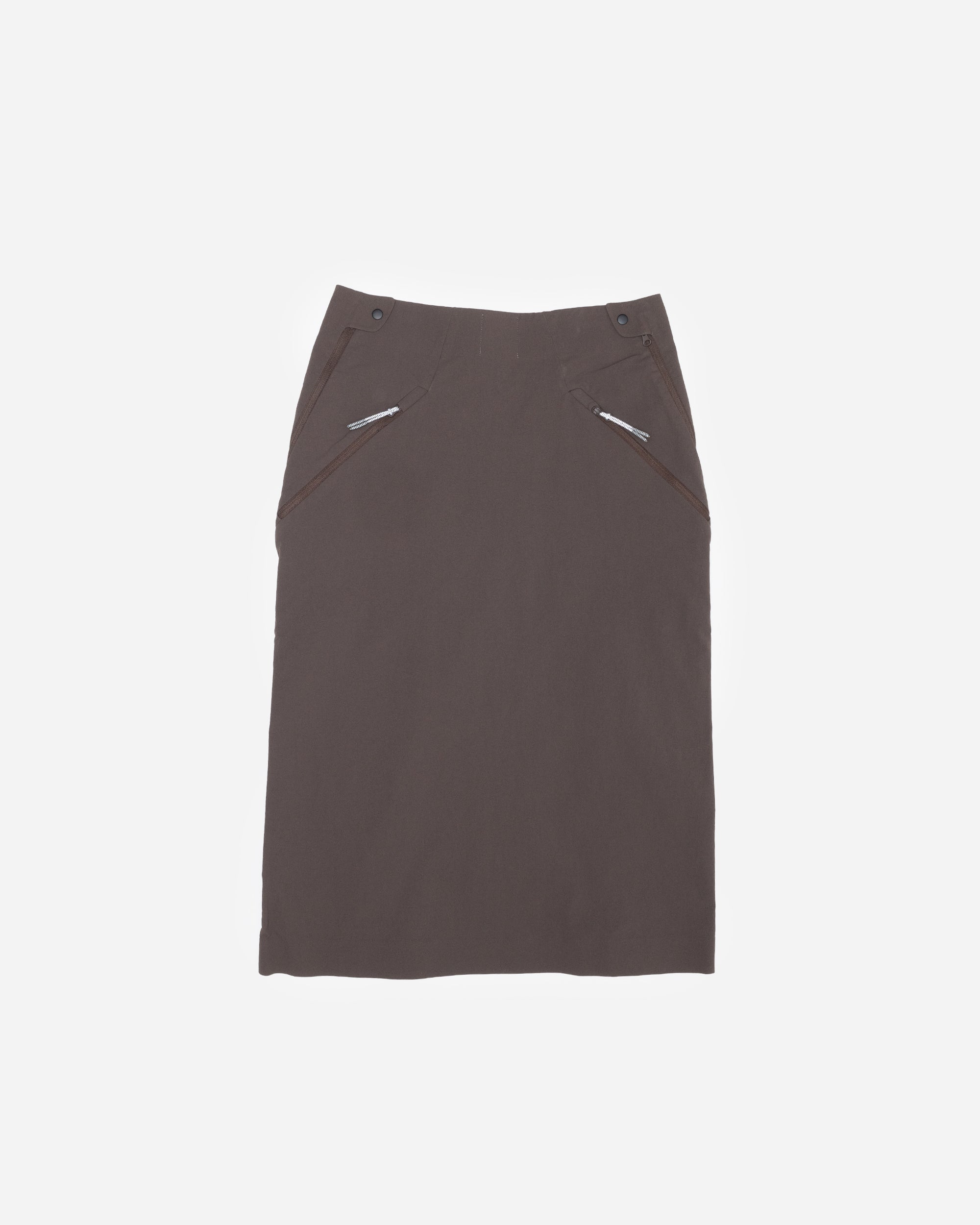 ROA Y Zip Skirt Dark Brown RBWW019FA10-BRW0003