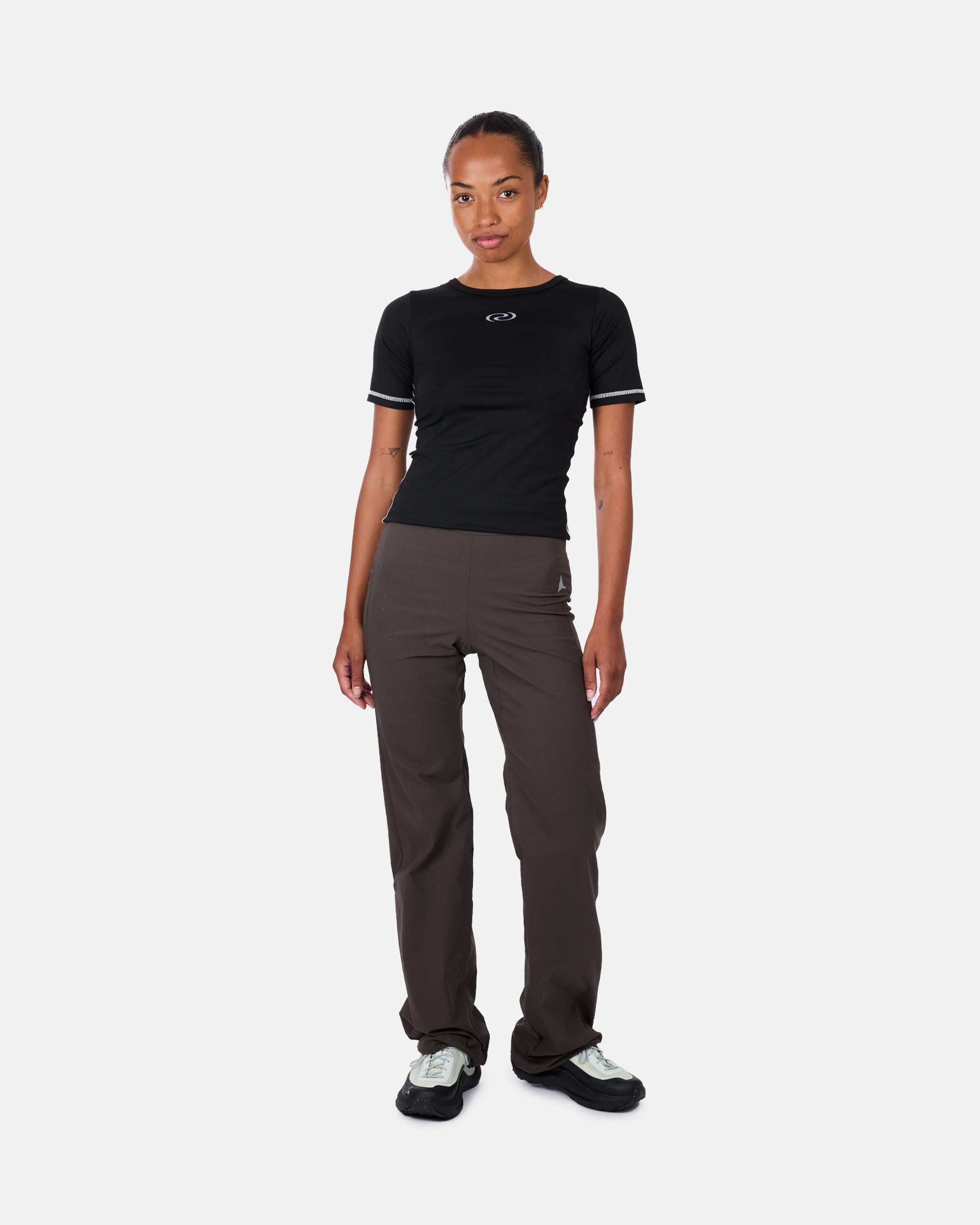 ROA Marva Compression Flared Pants Dark Brown RBWW048FA26