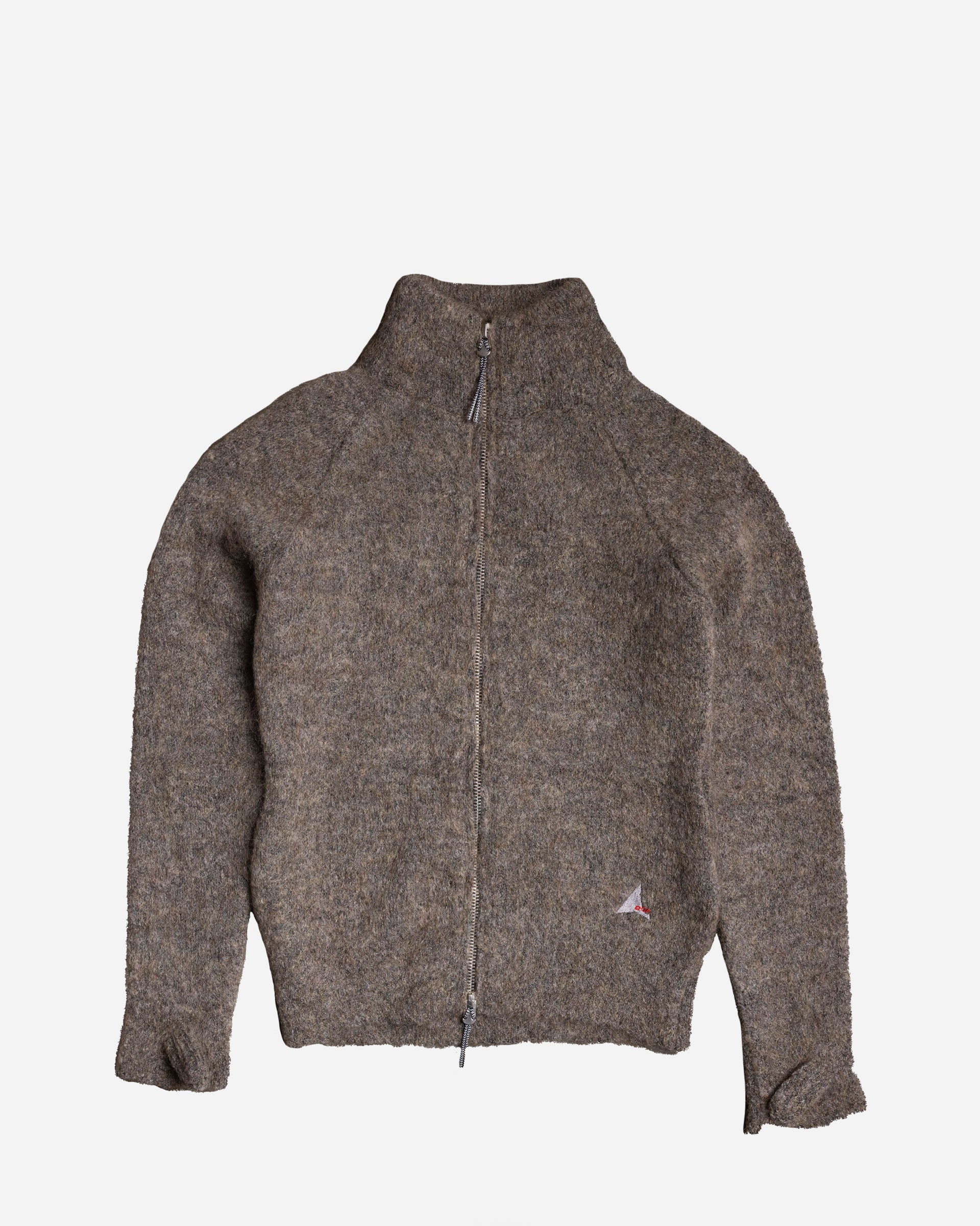 ROA Tasna Mohair Zip Up Sweater Dark Taupe RBWW062YA23