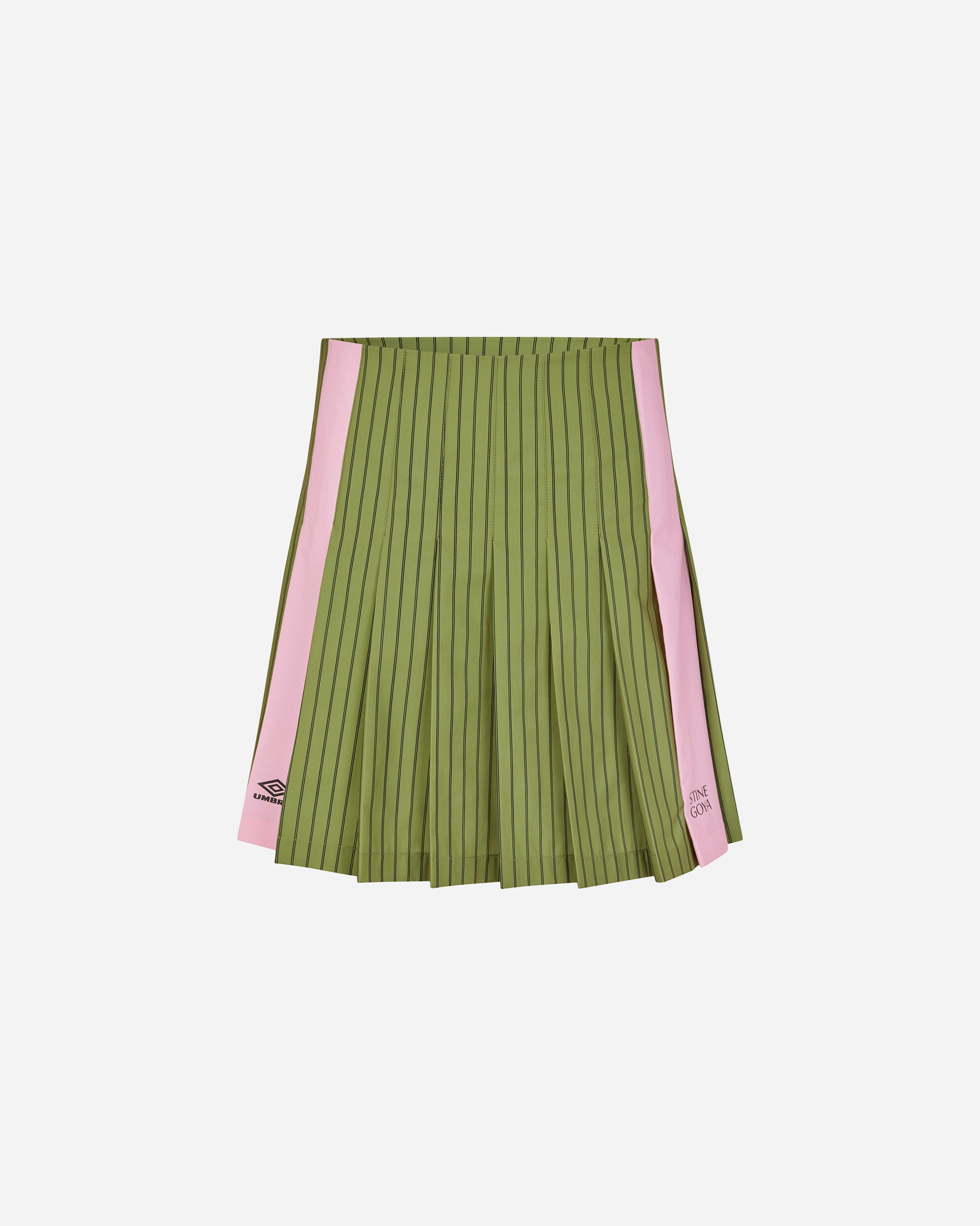 STINE GOYA Stine Goya x UMBRO Windbreaker Pleated Skirt Green Stripes / Pink SG-EX25-SK013-24282428