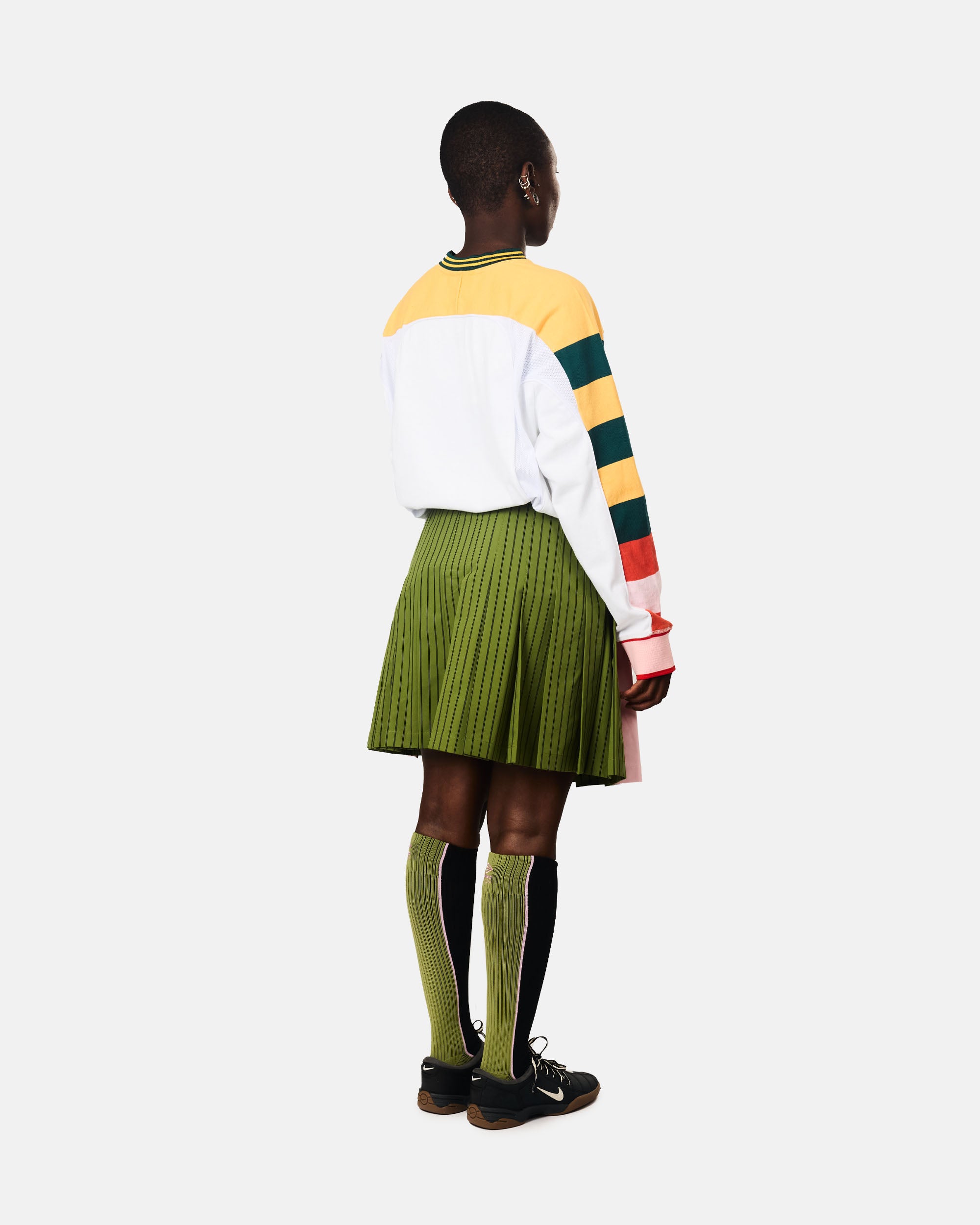 STINE GOYA Stine Goya x UMBRO Windbreaker Pleated Skirt Green Stripes / Pink SG-EX25-SK013-24282428