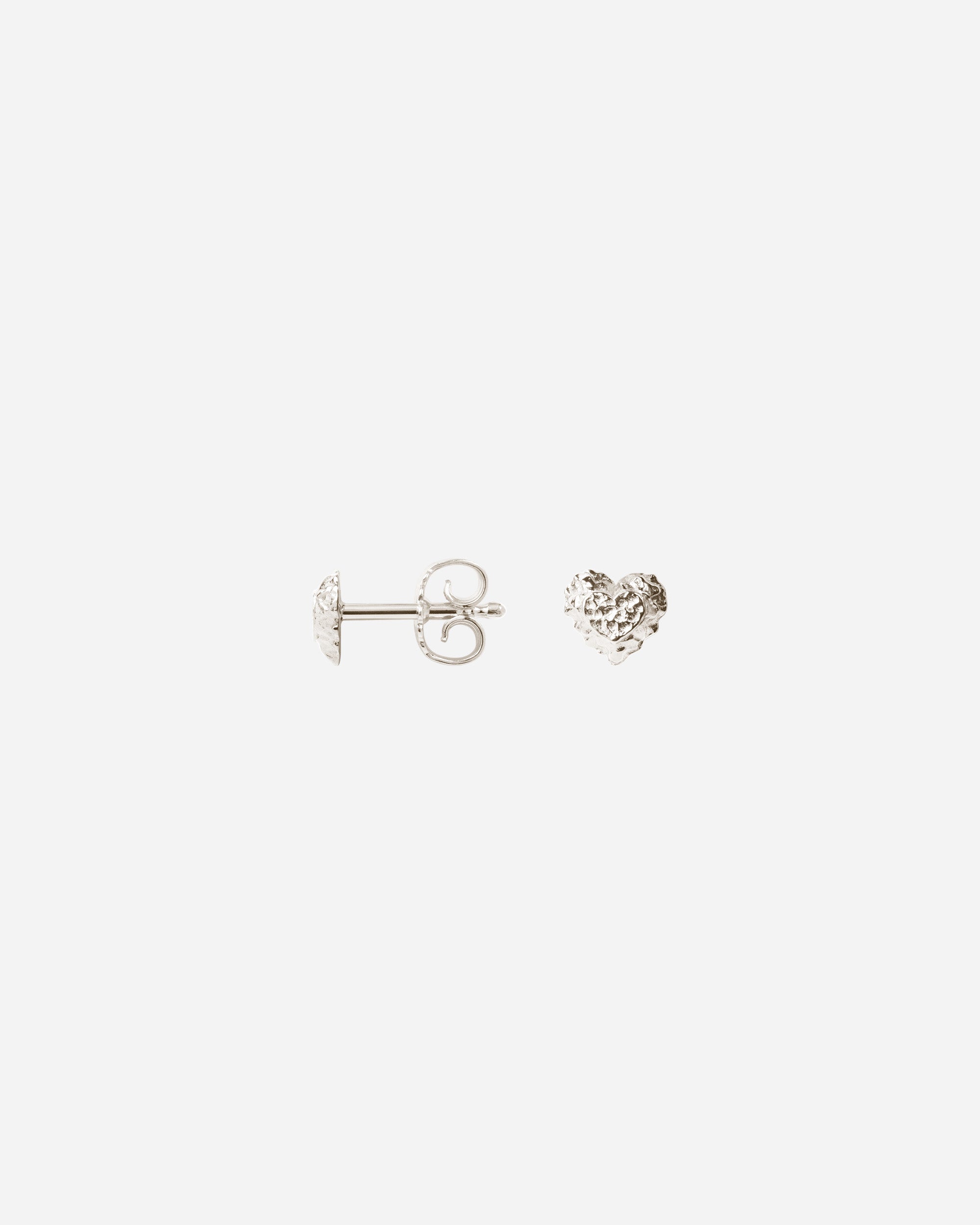 Camille Brinch Sparkly Heart Stud Earrings Silver SPHE