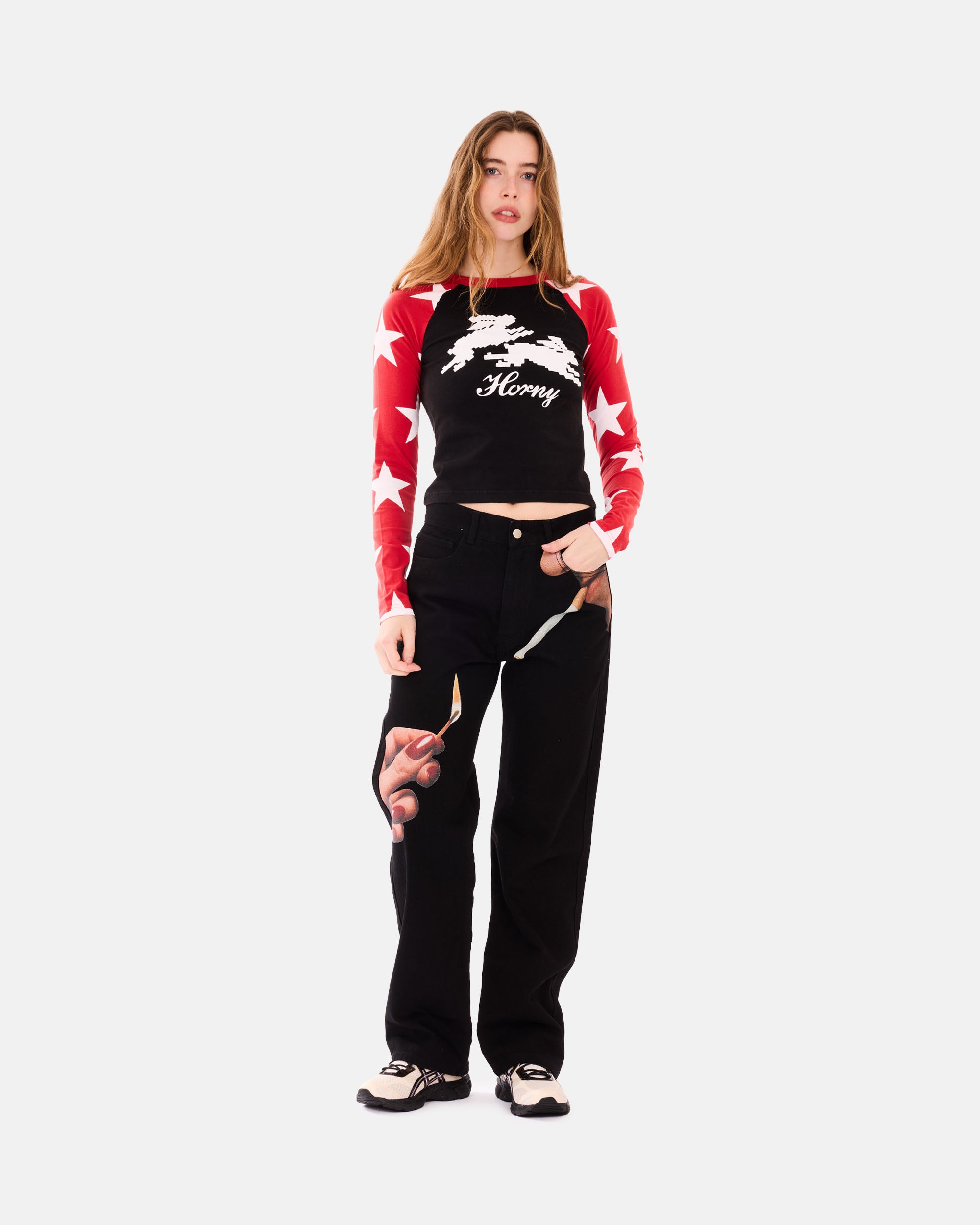 Carne Bollente Seeing Stars OFF RED & BLACK SS26LT0802_Off-Black