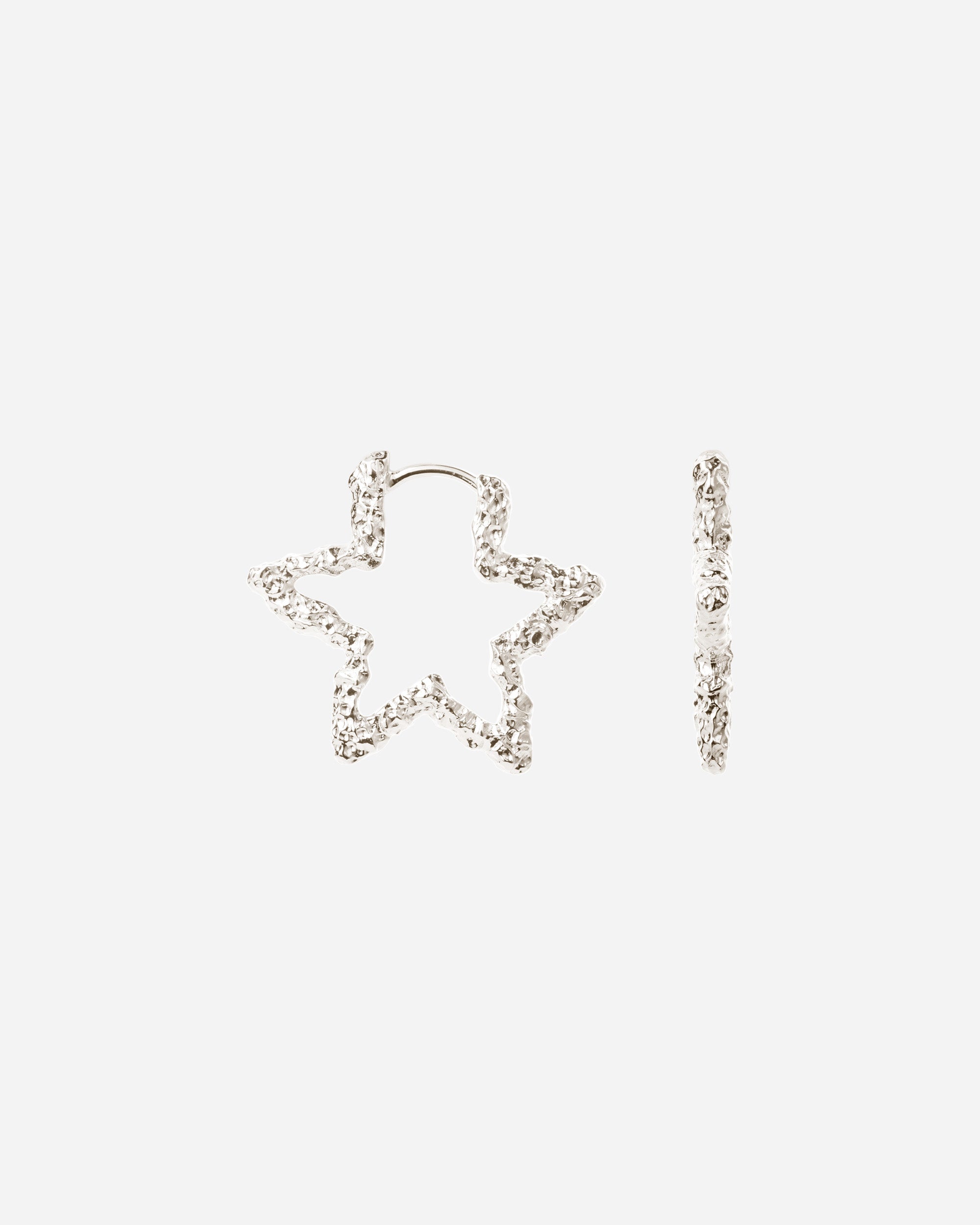 Camille Brinch Star Sparkly Hoops Silver STSPH