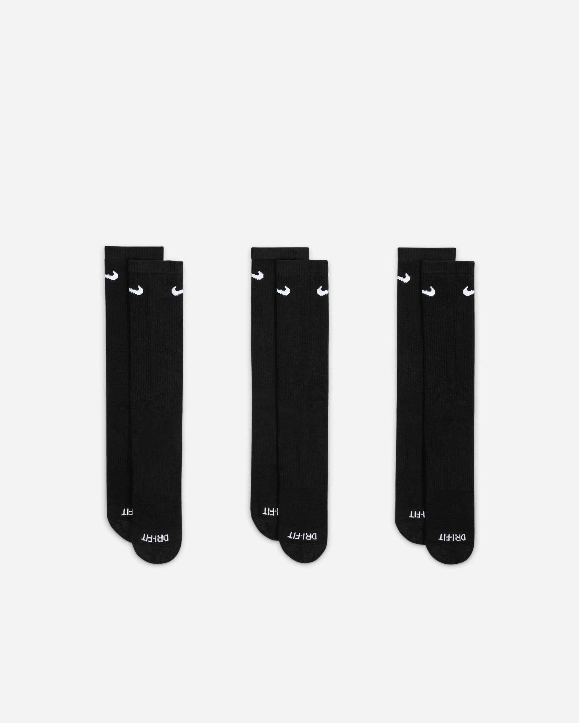 Nike Everyday Plus Cushioned Training Crew Socks (3 pairs) BLACK/WHITE SX6888-010