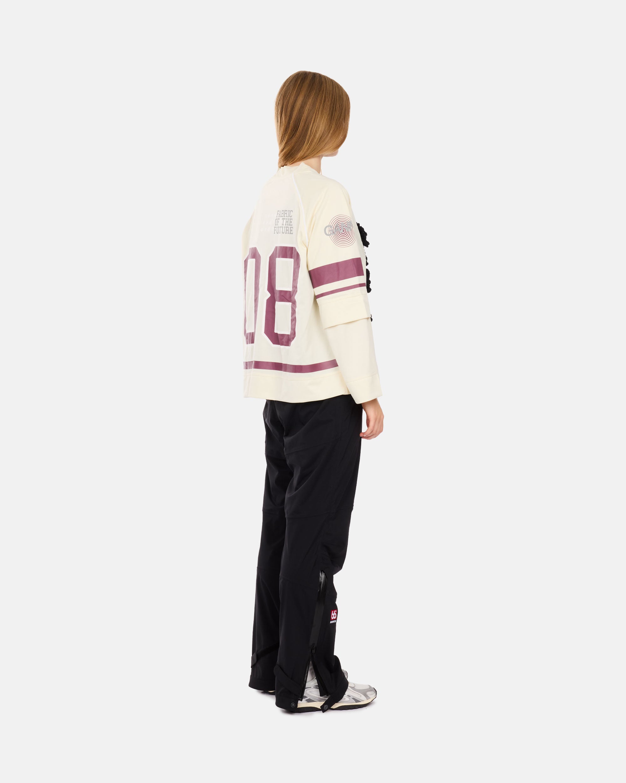 GANNI Cycora Jersey Oversized Long Sleeve Egret T4404