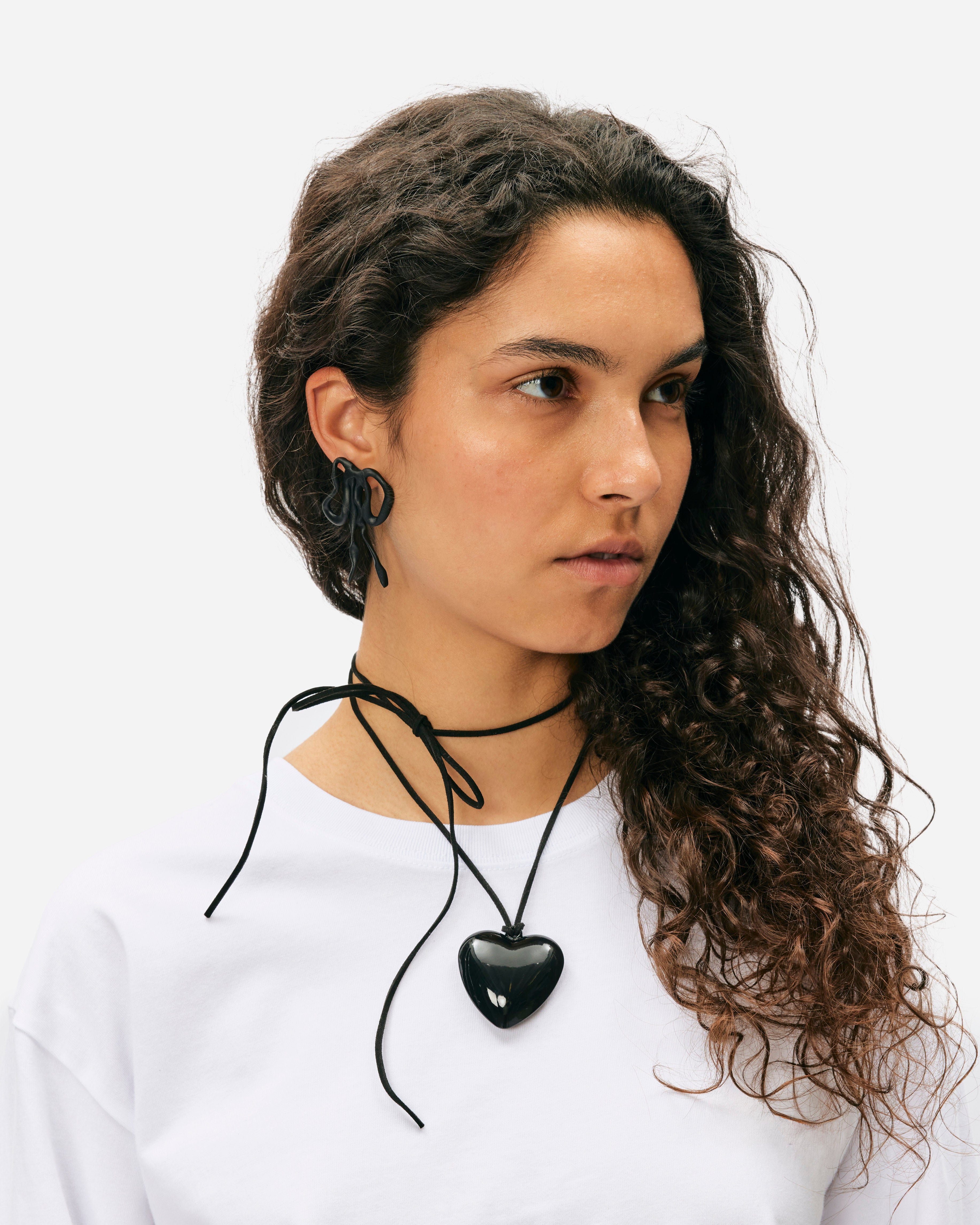 THE GOOD STATEMENT Bow Earring Black TGS-B-2