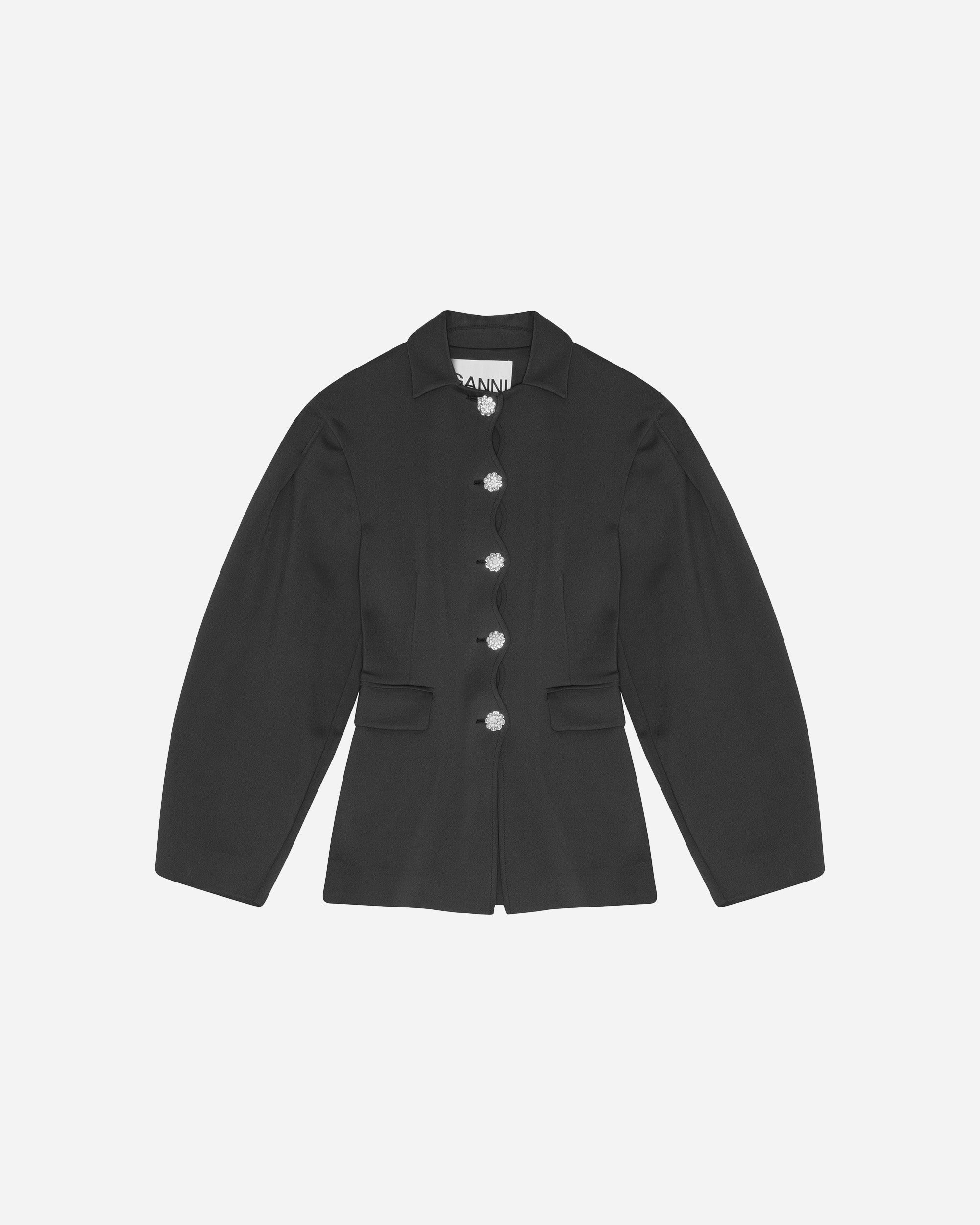 GANNI Scuba Neoprene Blazer Phantom W0516