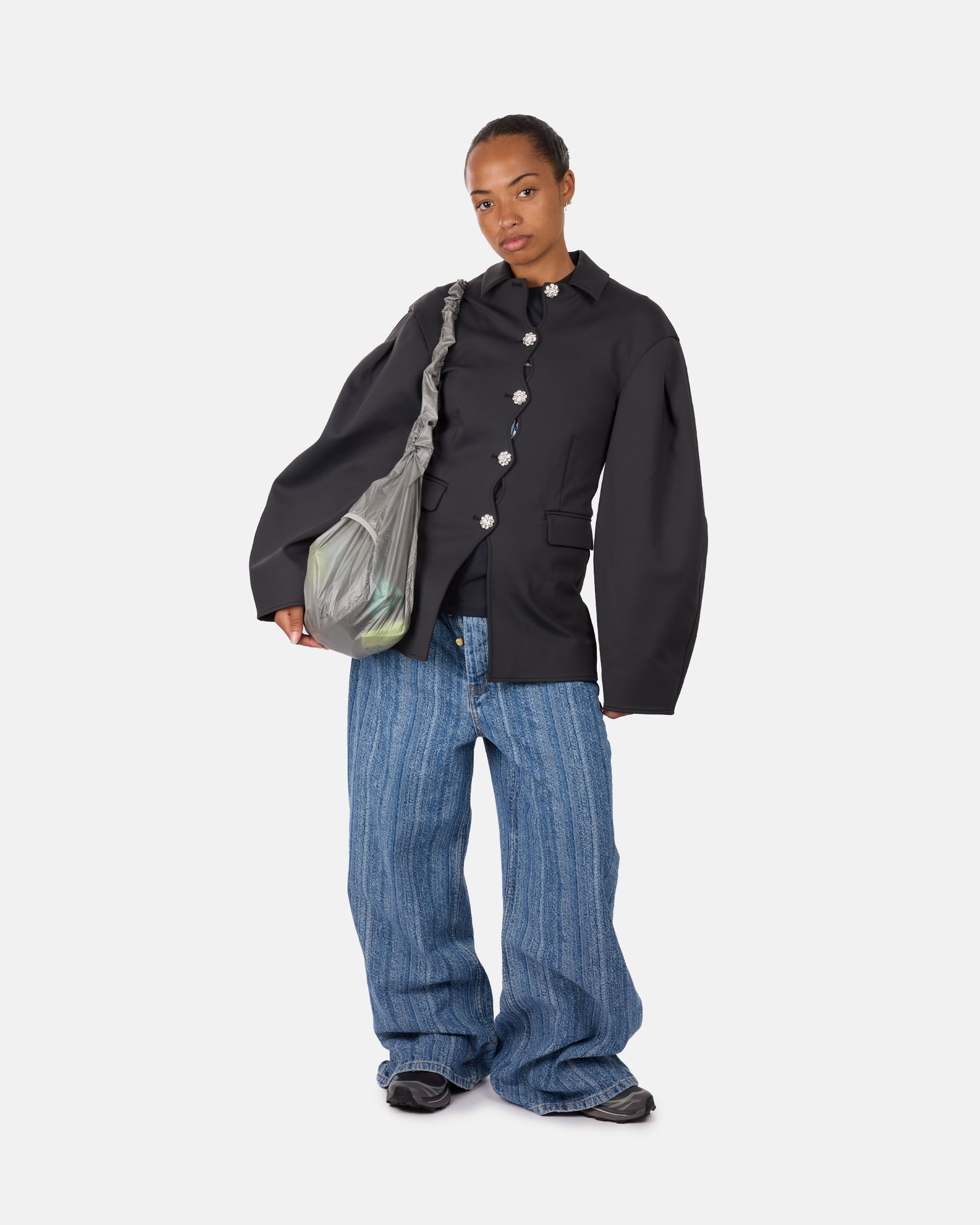 GANNI Scuba Neoprene Blazer Phantom W0516