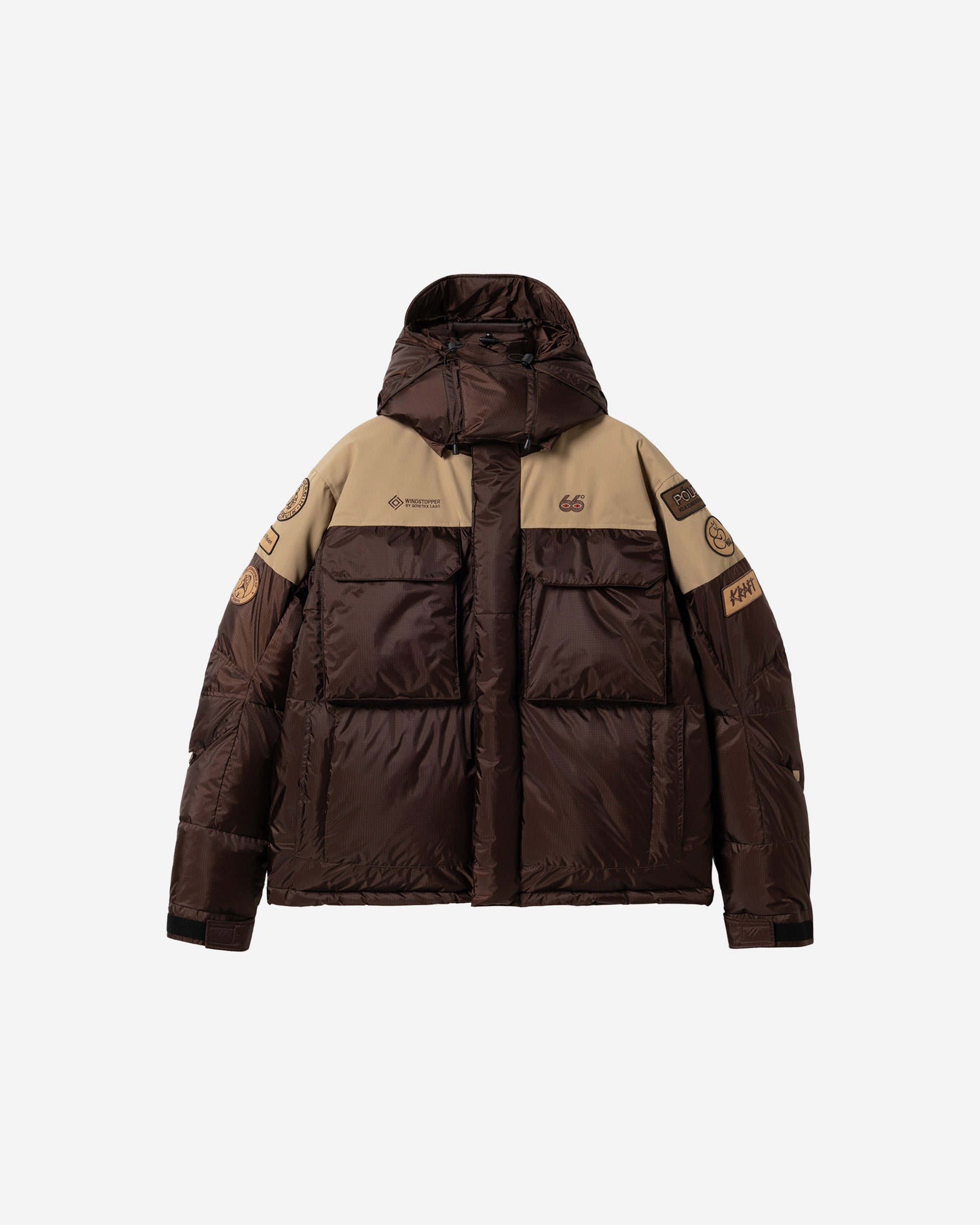 66°North 66° North x District Vision Tindur Down Jacket Earth Brown W11480-742